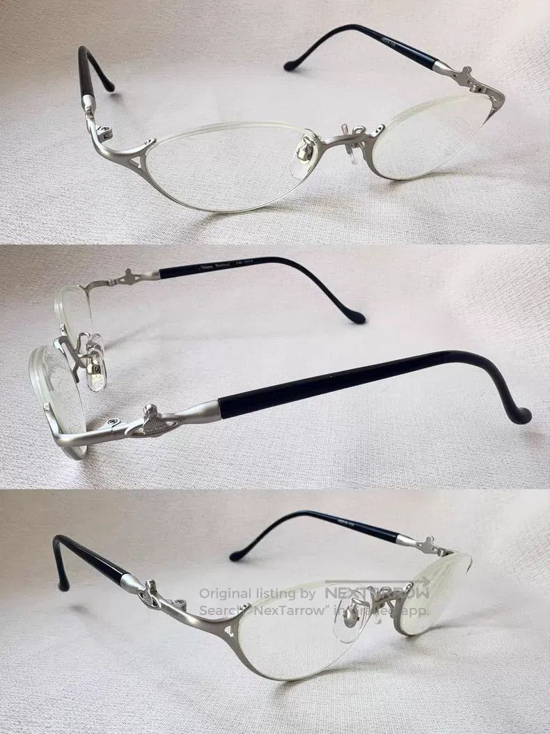 Vivienne Westwood Vivienne Westwood Silver Saturn half-frame glasses Size ONE SIZE - 2 Thumbnail