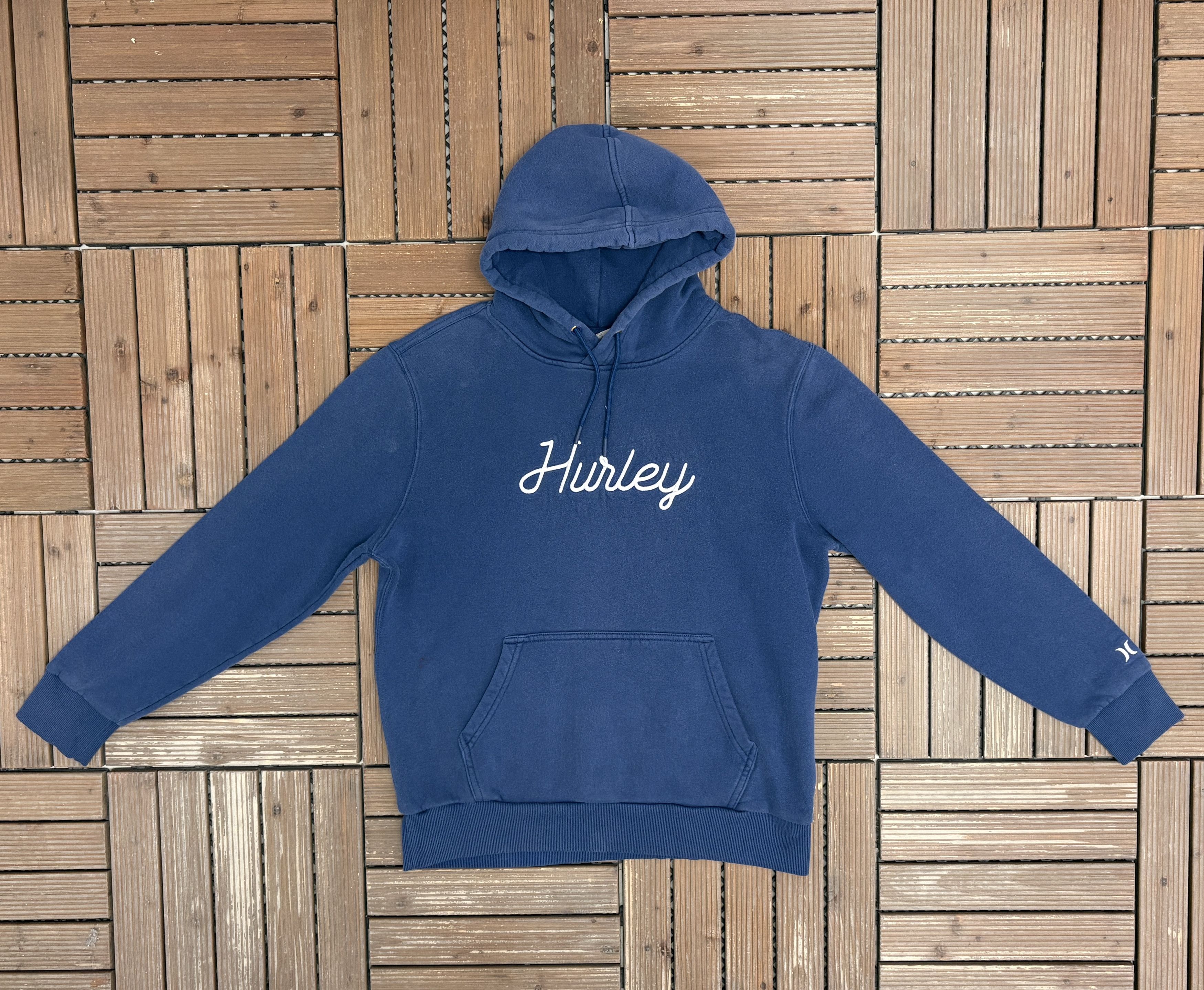 Hurley Hurley Embroidered Vintage Blue Hoodie Sweater Size US M / EU 48-50 / 2 - 5 Thumbnail