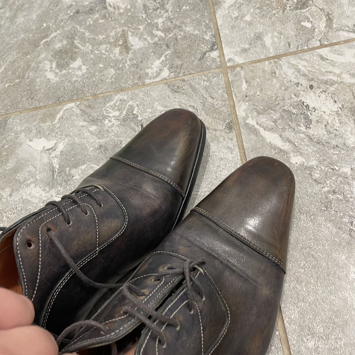 Handmade × Santoni 6 Santoni boots classic chameleon clr Leather Shoes old mone Size US 6 / EU 39 - 6 Thumbnail