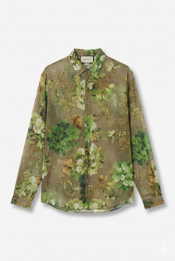 Gucci Floral silk shirt Size US S / EU 44-46 / 1 - 1 Thumbnail