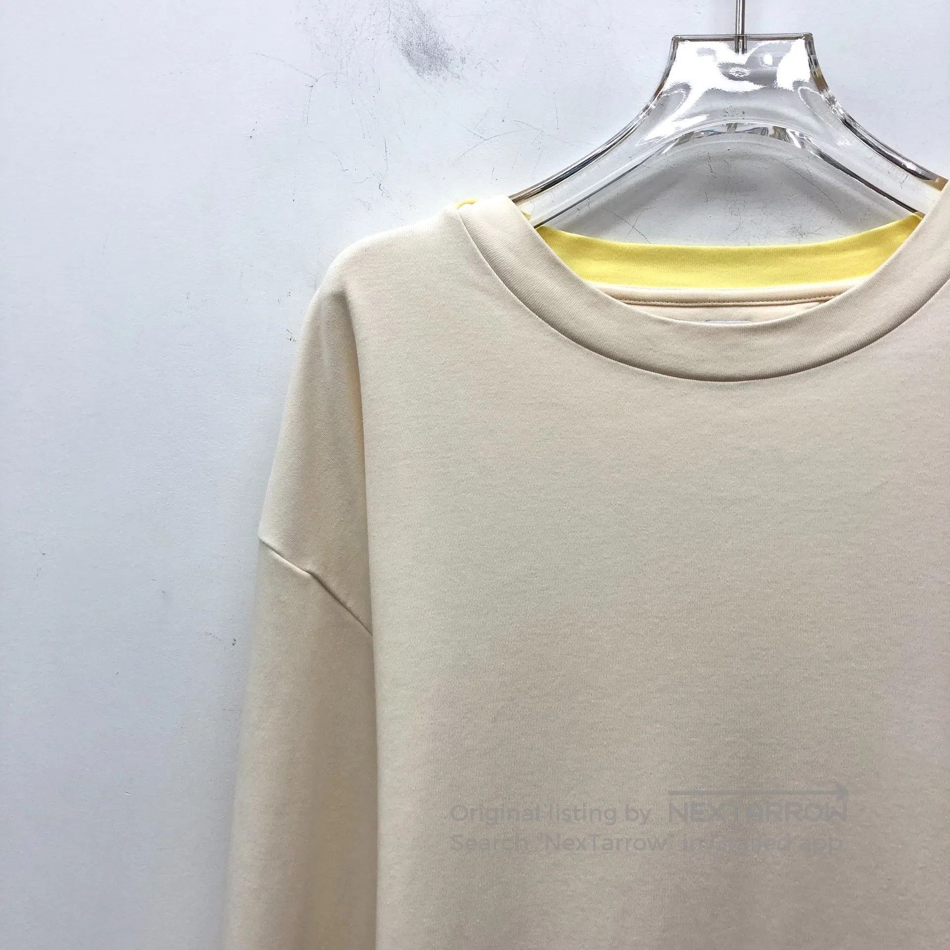 Bottega Veneta Bottega Veneta Nude cotton round-neck long-sleeve knit top Size L / US 10 / IT 46 - 3 Thumbnail