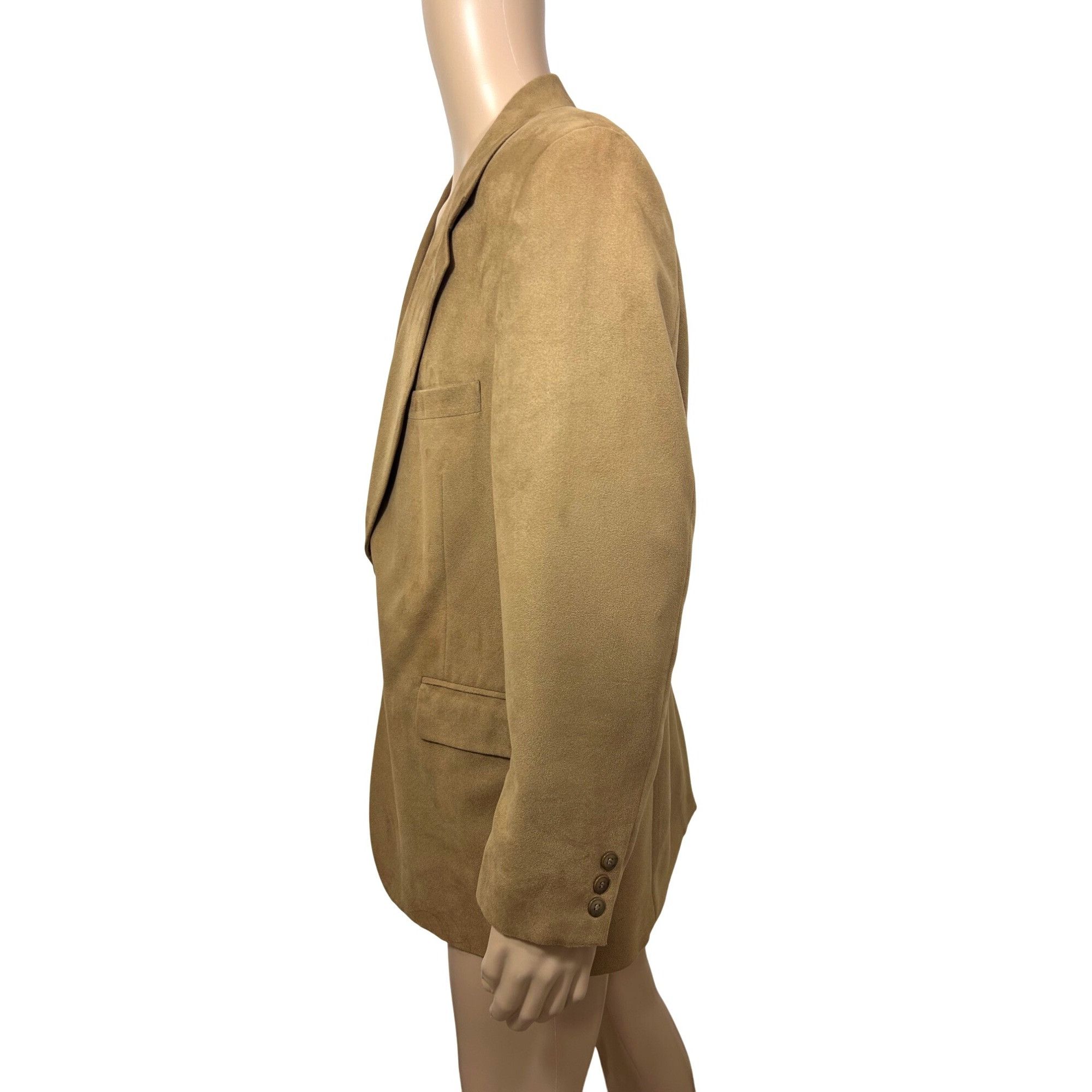 Other Jeffrey Banks Men’s Blazer Brown 42 R Vintage Polyester Sued Size US L / EU 52-54 / 3 - 4 Thumbnail