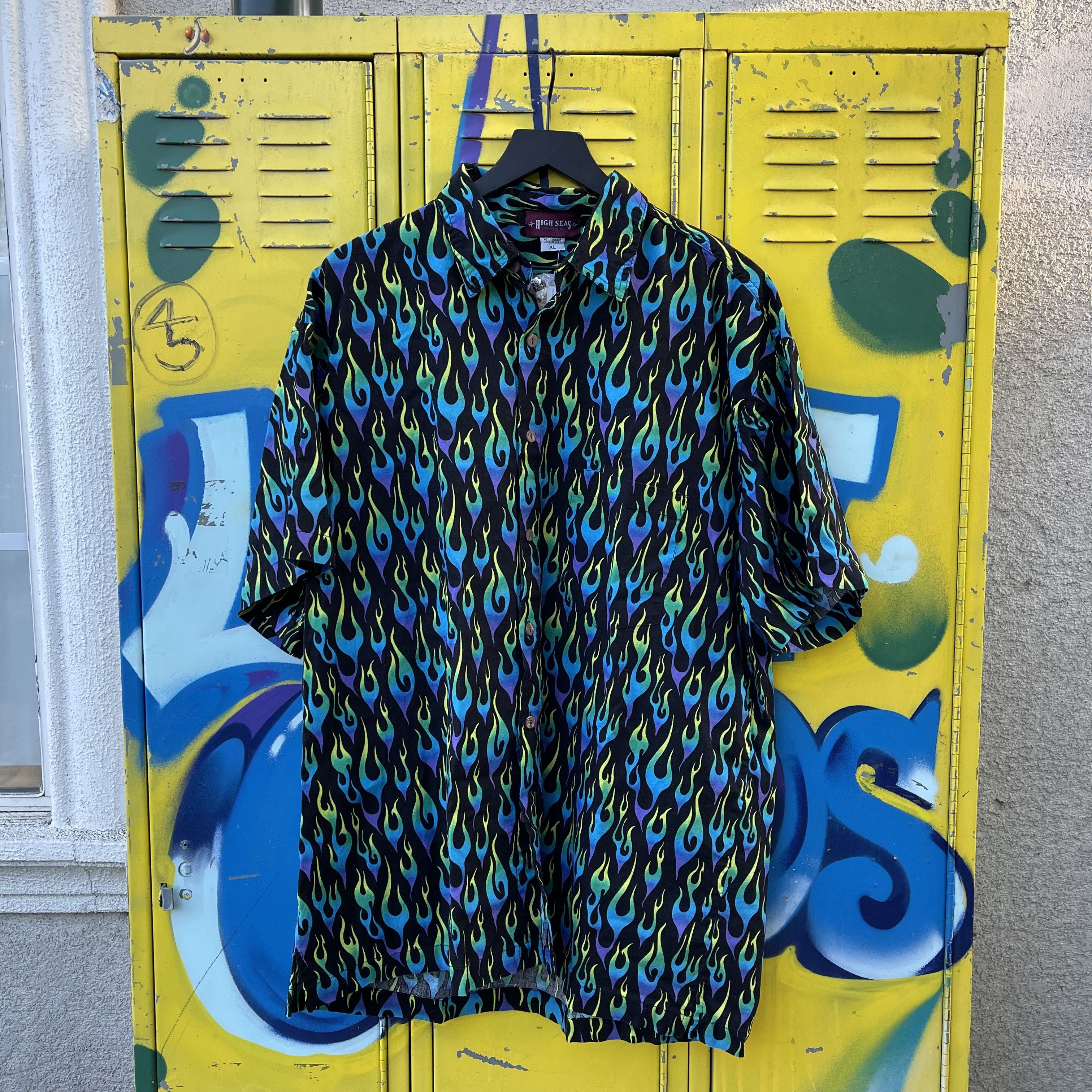 Vintage Vintage Made in USA High Seas Trading Co. Flames Button Up Size US XL / EU 56 / 4 - 1 Thumbnail