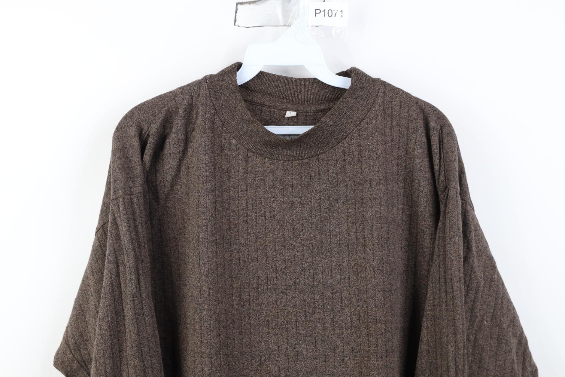 Vintage Vintage 90s Streetwear Mock Neck Knit Long Sleeve T-Shirt Size US L / EU 52-54 / 3 - 2 Thumbnail