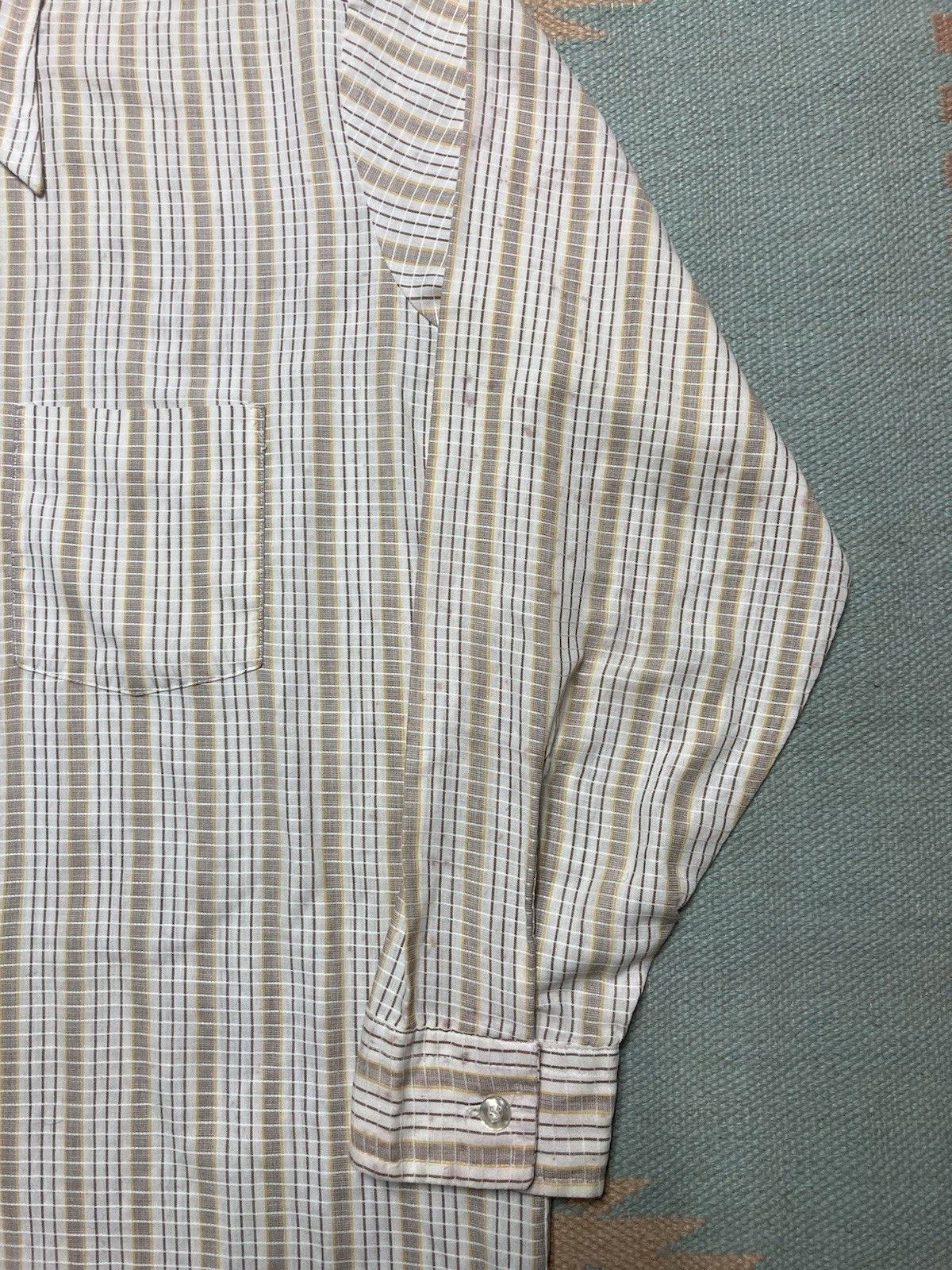 Vintage Vtg 70s button shirt Towncraft JCP plaid dagger collar large Size US L / EU 52-54 / 3 - 2 Thumbnail