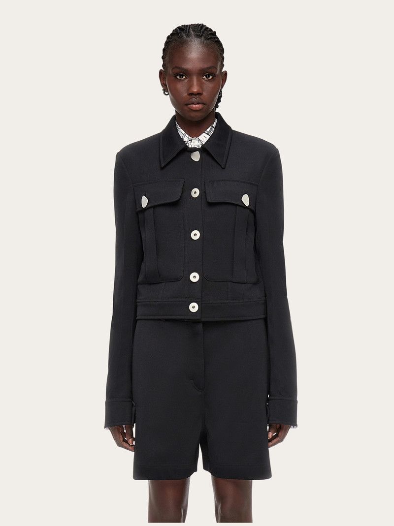 Salvatore Ferragamo o1s1rm0126 Trucker Style Jacket in Black Size XS / US 0-2 / IT 36-38 - 2 Thumbnail