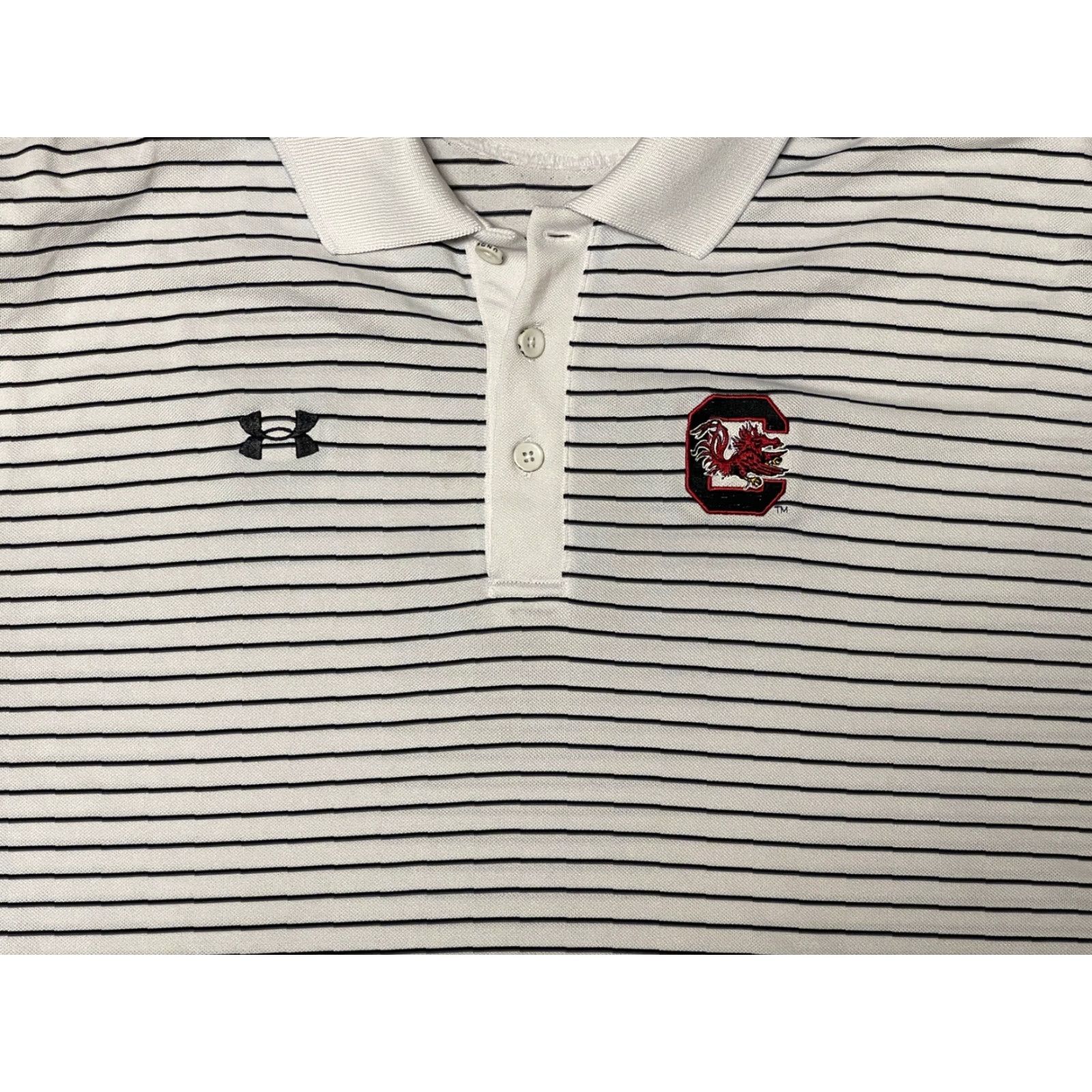 Under Armour Under Armour Polo Shirt Short Sleeve 2XL White Black Stripes Men’s Shirt Golf Regular Vintage No Size US XXL / EU 58 / 5 - 2 Thumbnail