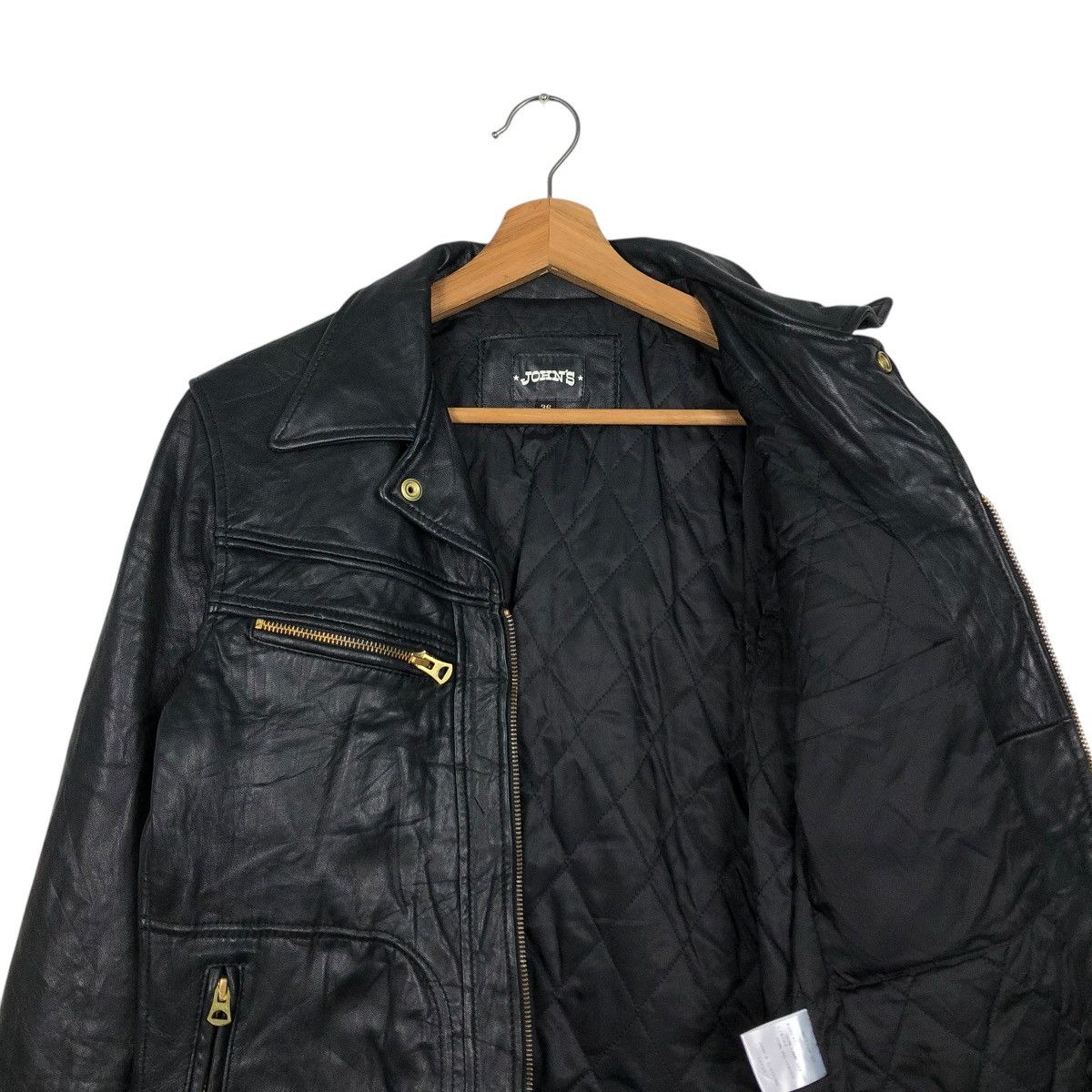 Japanese Brand 🔥VINTAGE BIKER LEATHER JACKET JOHN’S JAPAN ISSEY MIYAKE Size US M / EU 48-50 / 2 - 14 Thumbnail