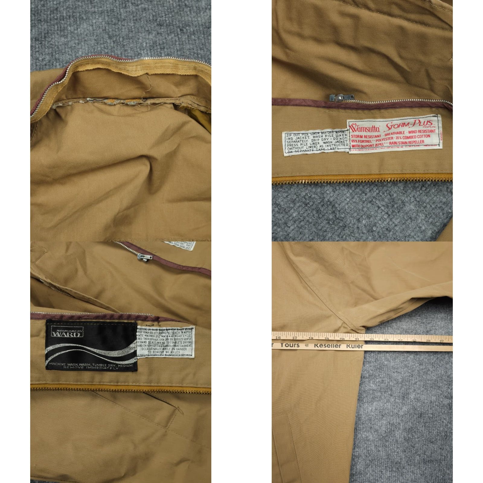 Vintage VINTAGE Montgomery Ward Poplin Jacket Men's Small Beige Zip Bomber USA Size US M / EU 48-50 / 2 - 8 Thumbnail