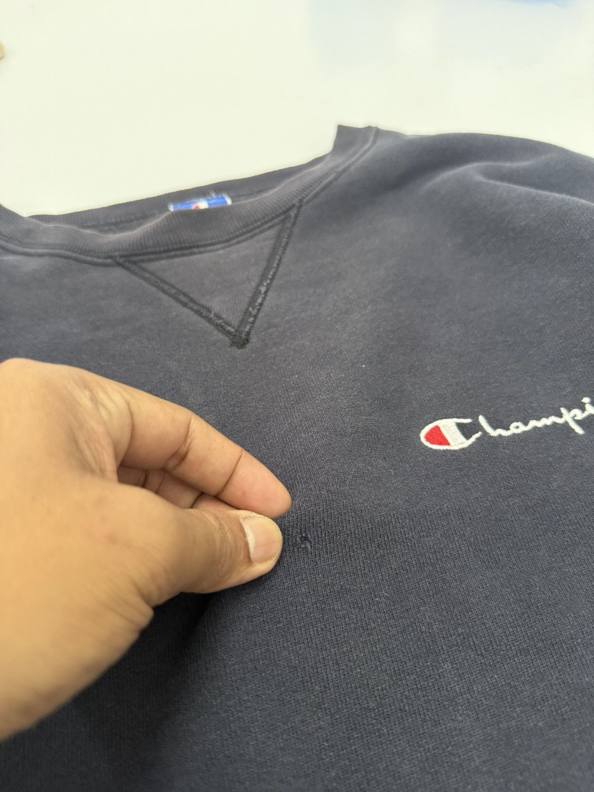 Champion 🔥 80's Champion Made in USA Distressed Blue Boxy sweatshirt Size US M / EU 48-50 / 2 - 6 Thumbnail