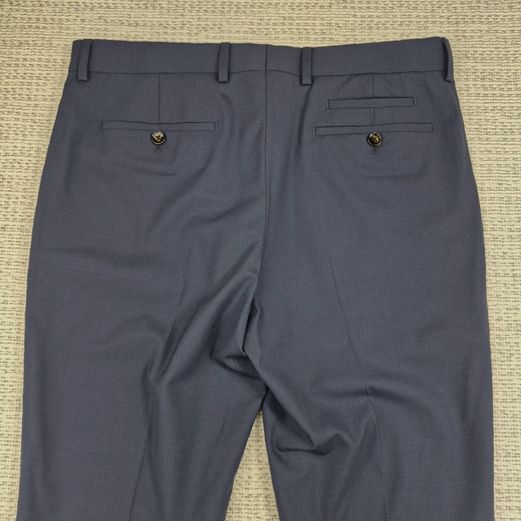 Murano Murano Collezione Evan Fit Dress Pants Mens 34x30 Blue Wool Stretch Flat Front Size US 34 / EU 50 - 3 Thumbnail