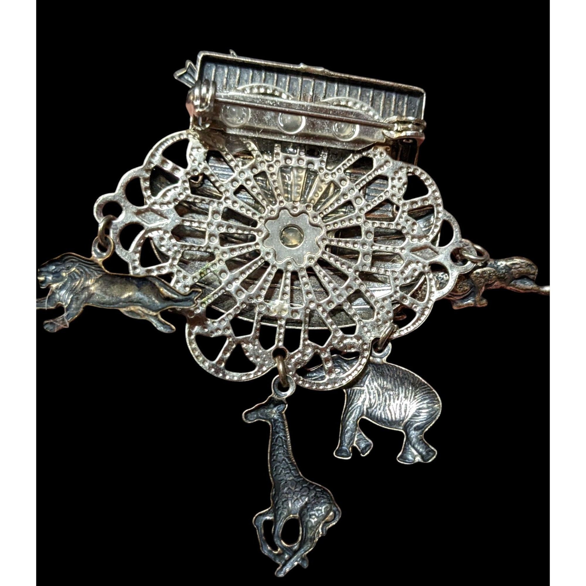 Other Vintage Noah's Ark Silver Tone Animal Charm Brooch Size ONE SIZE - 2 Thumbnail