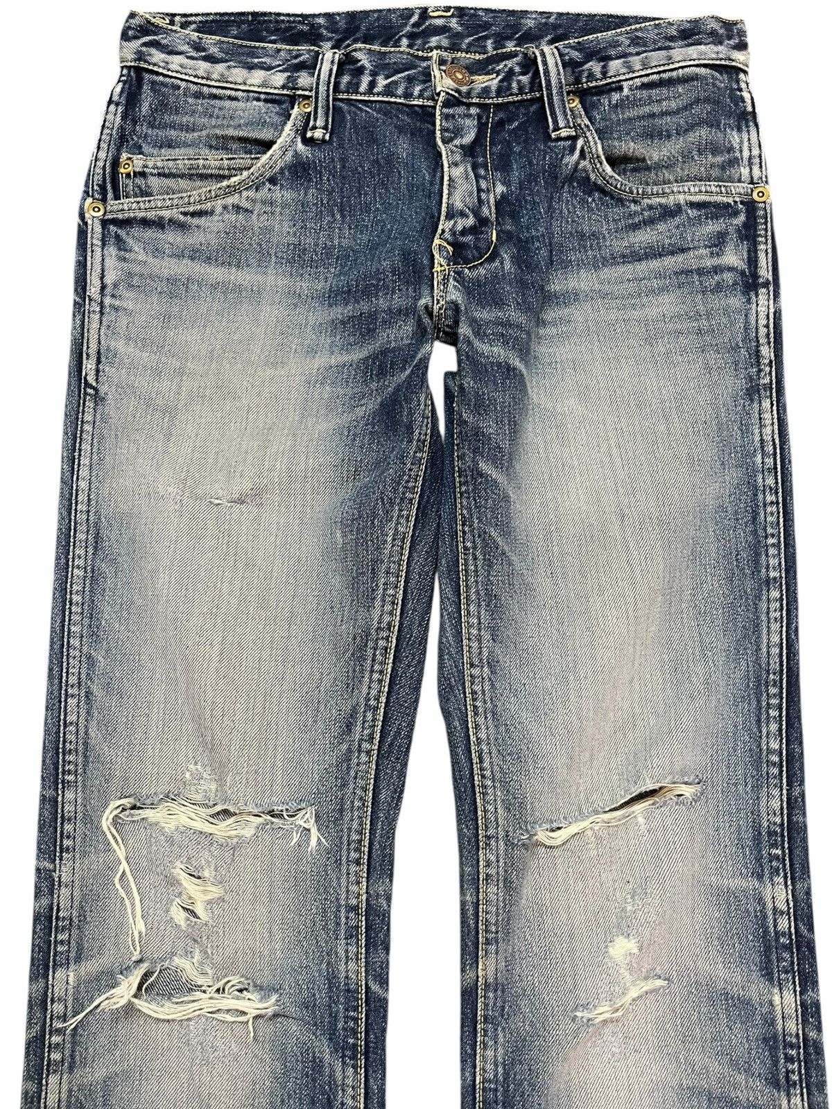 Blue Blue Japan Vintage Blue Blue Japan Slim Fit Distressed Denim Size US 30 / EU 46 - 2 Thumbnail