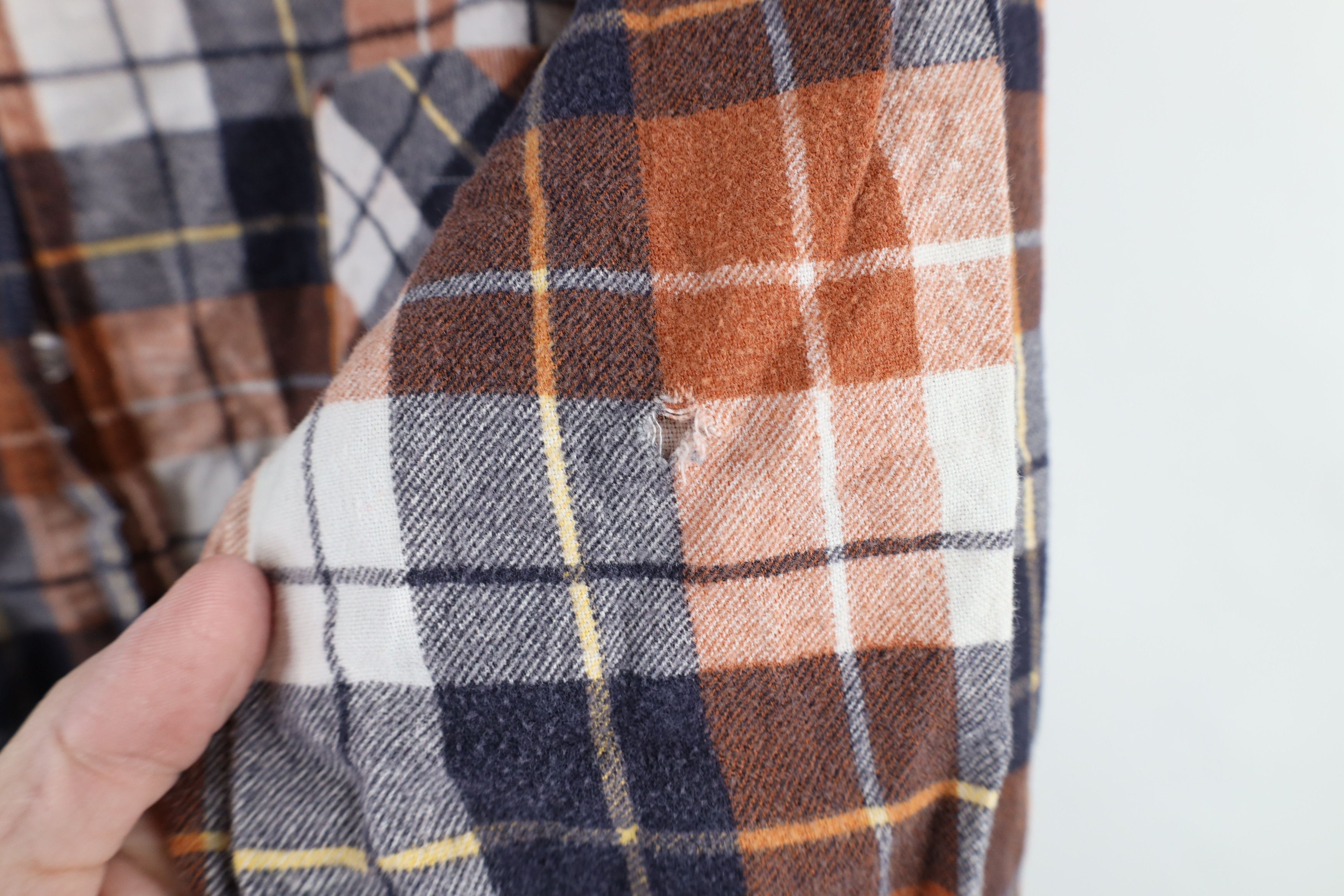Vintage Vintage 70s Streetwear Workwear Flannel Button Shirt Plaid Size US XL / EU 56 / 4 - 4 Thumbnail
