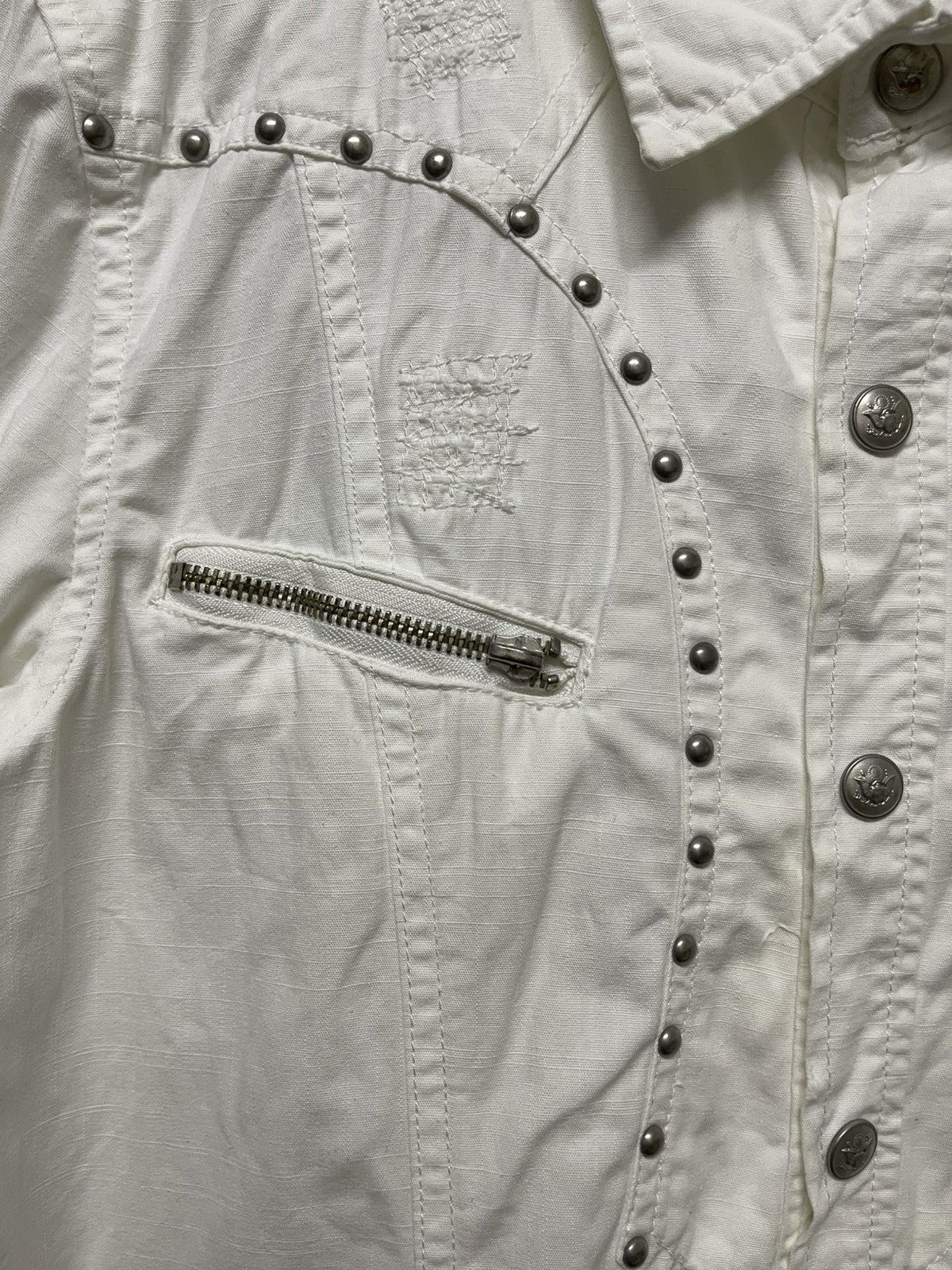In The Attic 2000s IN THE ATTIC STUDDED WESTERN SNAP BUTTON DISTRESSED Size US M / EU 48-50 / 2 - 10 Thumbnail