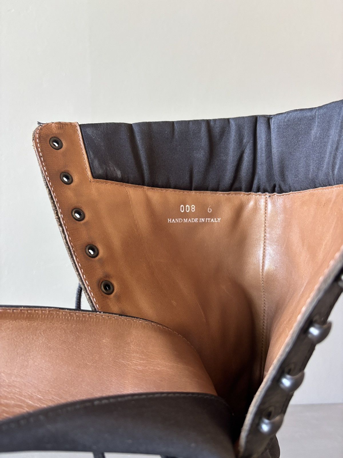 Lanvin Lanvin Boots Handmade in Italy Tall Combat Black Leather Size US 7 / EU 40 - 2 Thumbnail