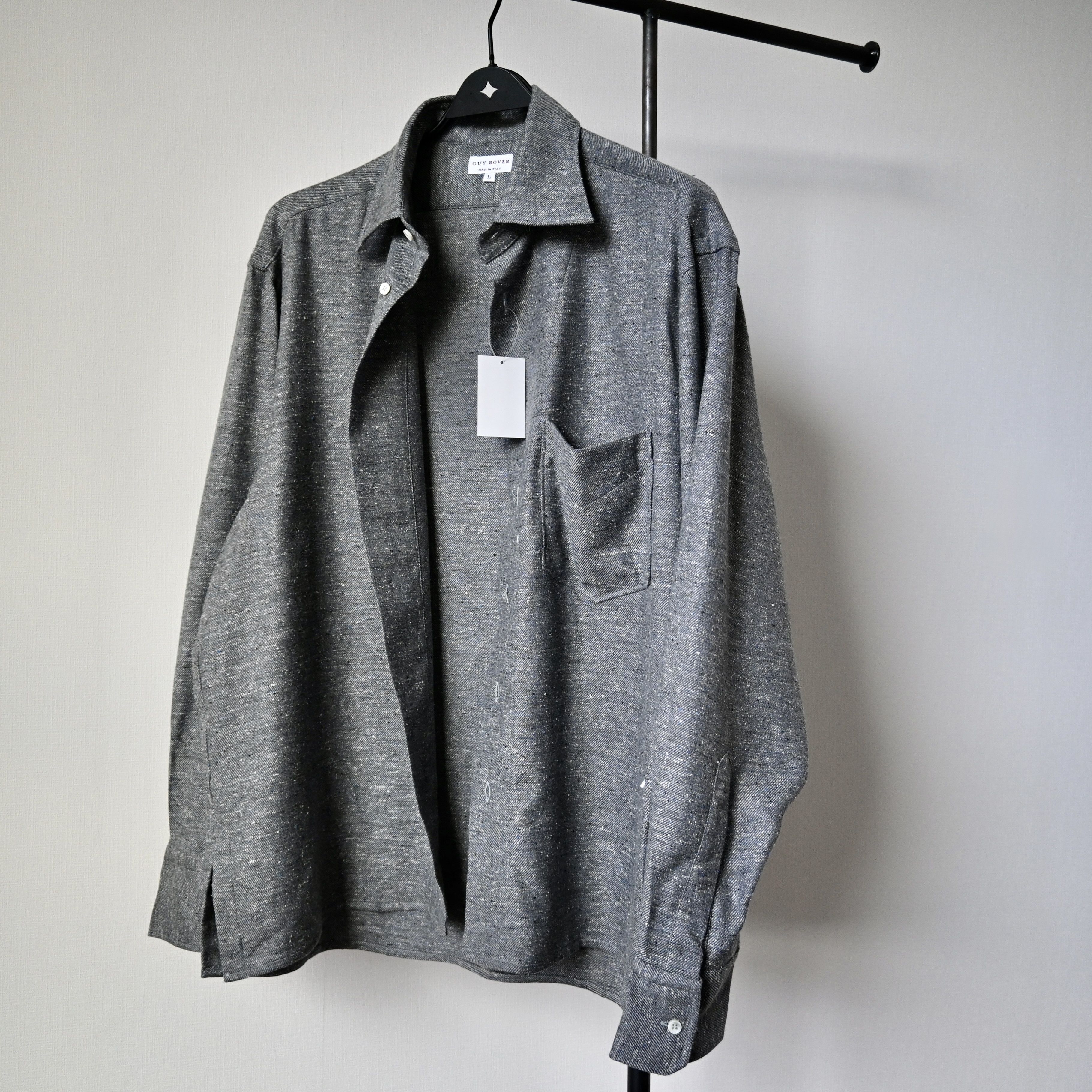Guy Rover 1990s GUY ROVER nepped fabric square hem shirt made in Italy Size US L / EU 52-54 / 3 - 19 Thumbnail