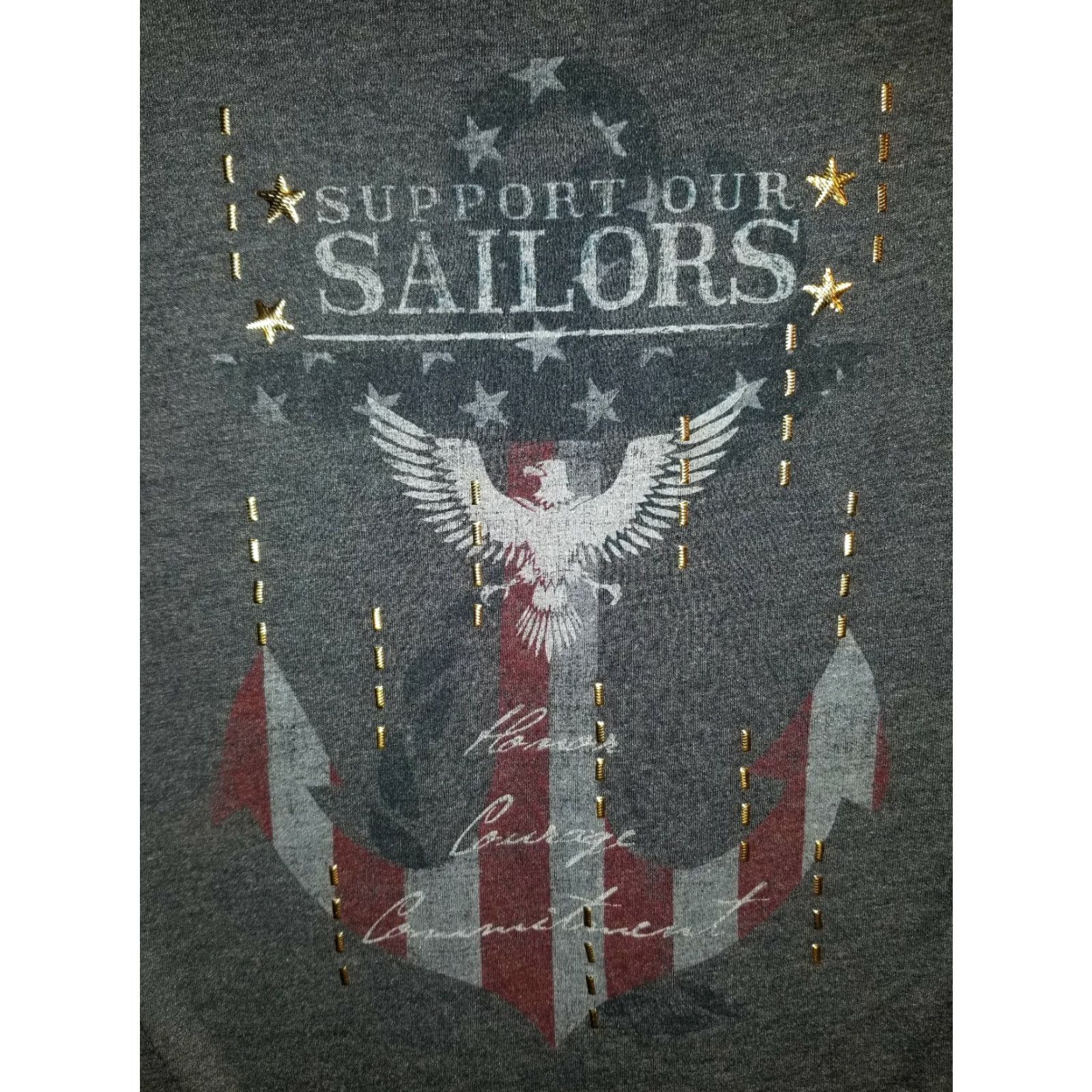 Vintage Womens L Kellie Pickler Support Our Sailors Graphic Tee T Shirt Patriotic Size L / US 10 / IT 46 - 2 Thumbnail