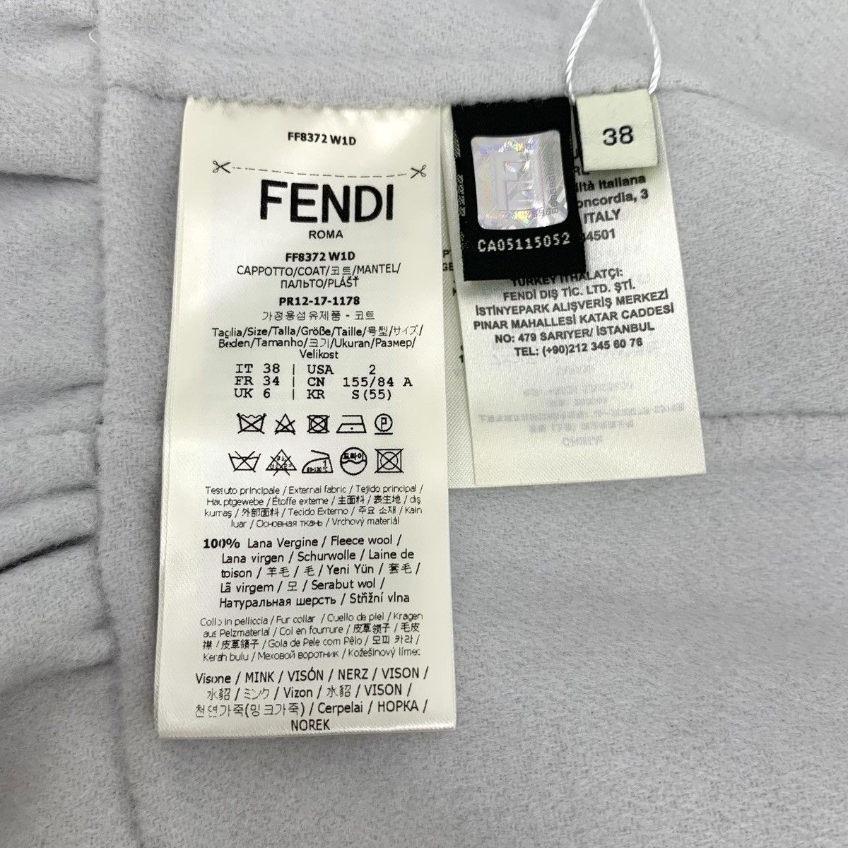 Fendi Fendi light blue wool fur collar single-breasted coat Size S / US 4 / IT 40 - 7 Thumbnail