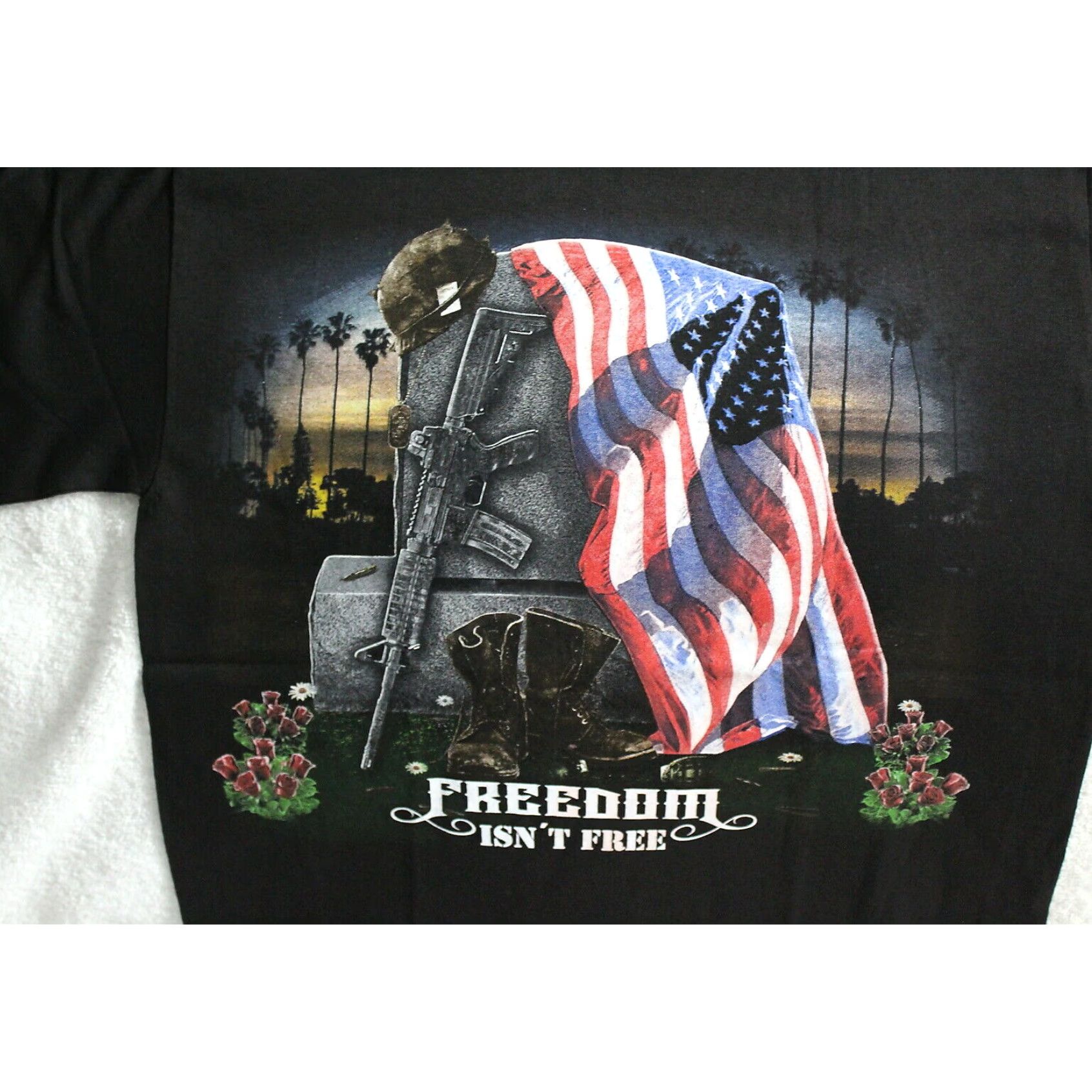 Vintage American Flag Military T-Shirt Men's Black ALSTYLE Graphic Tee Size US L / EU 52-54 / 3 - 2 Thumbnail