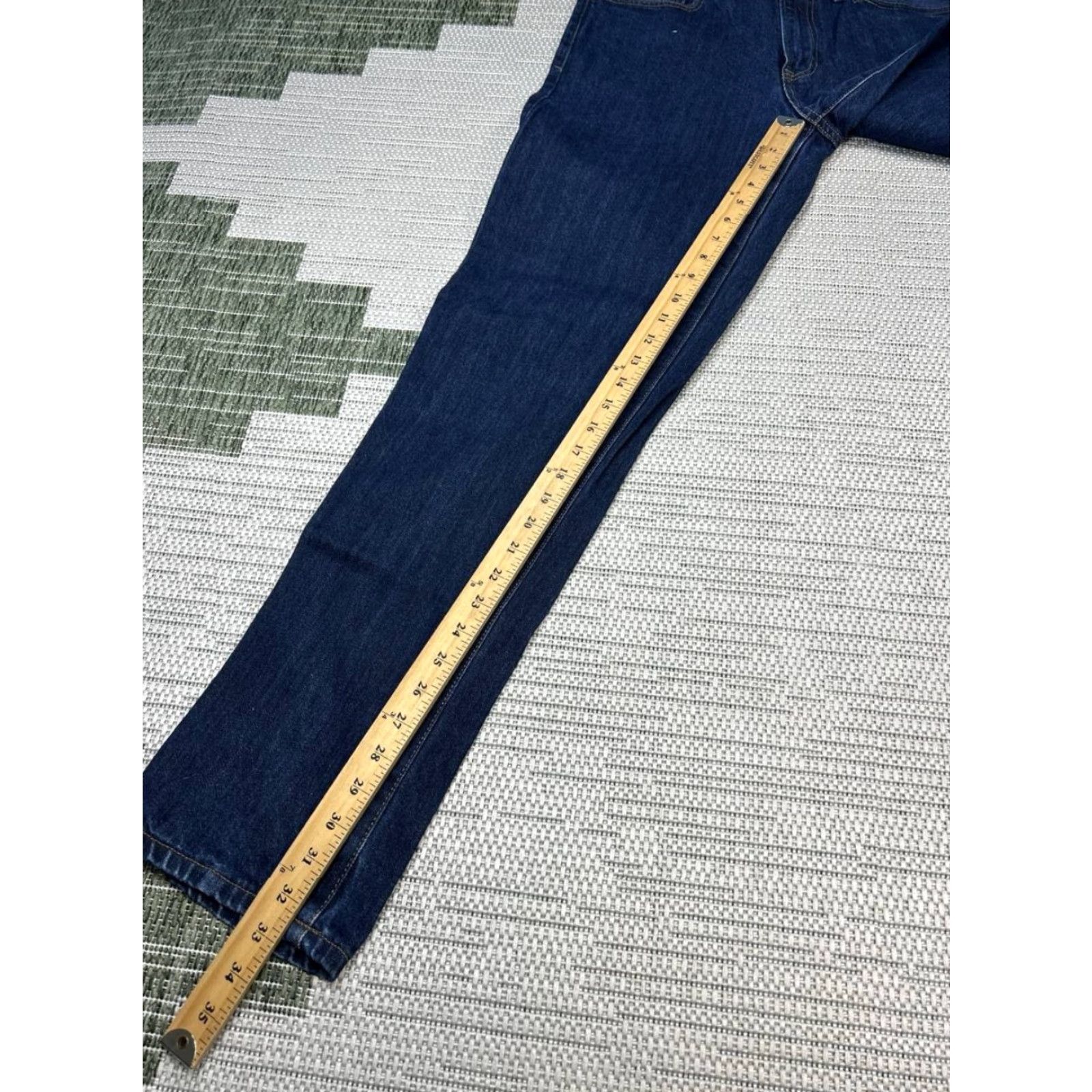 Lands' End Lands' End Square Rigger Jeans Mens 34 Blue Denim Regular Fit 5-Pocket 34x33 Mid Rise Straight Jeans Size US 34 / EU 50 - 6 Thumbnail
