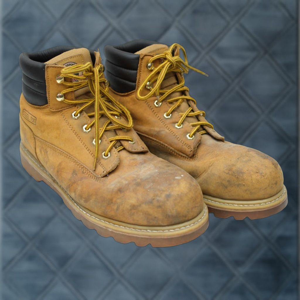 Vintage Brahma Brutis II Men's Leather Steel Toe Oil Resistant Work Boots Size 13 Tan Wheat Black Leather Boots Mens Workwear Steel Toe ImmediateUse? Size US 13 / EU 46 - 1 Thumbnail