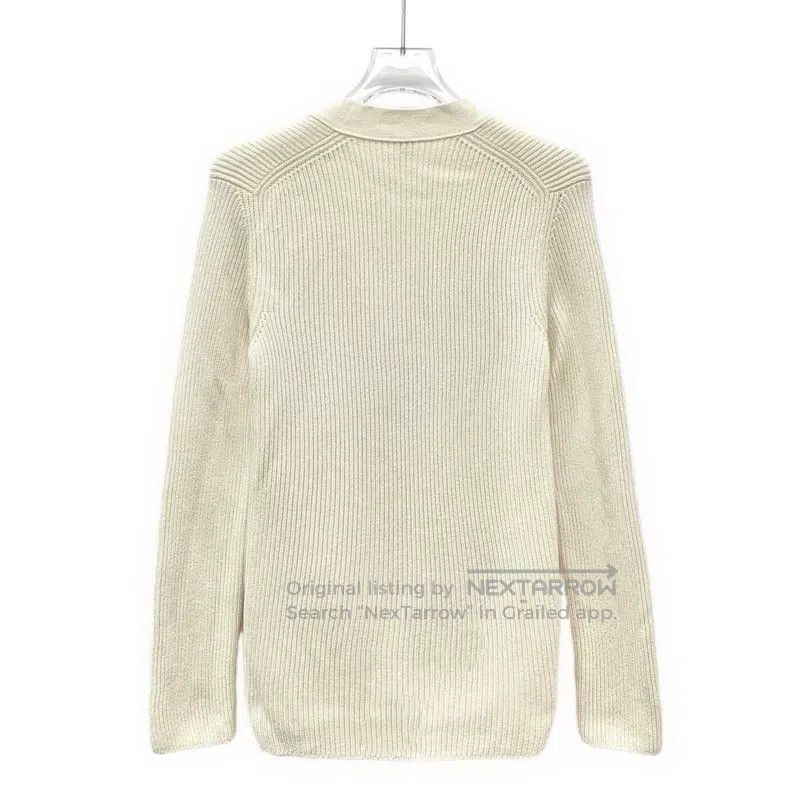 Hermes Hermes Beige Mulberry Silk V-Neck Long Sleeve Knitted Top Size XS / US 0-2 / IT 36-38 - 2 Thumbnail