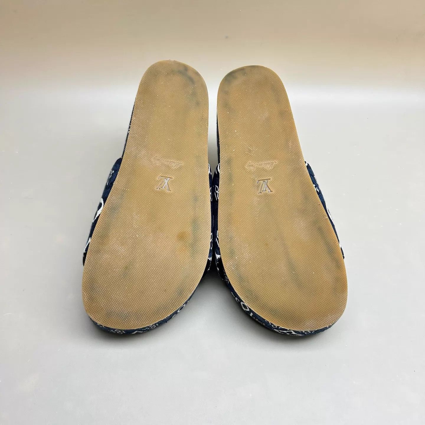 Louis Vuitton LV White & Blue Monogram Thick Sole Slides 36 95new Size US 5.5 / IT 35.5 - 6 Thumbnail