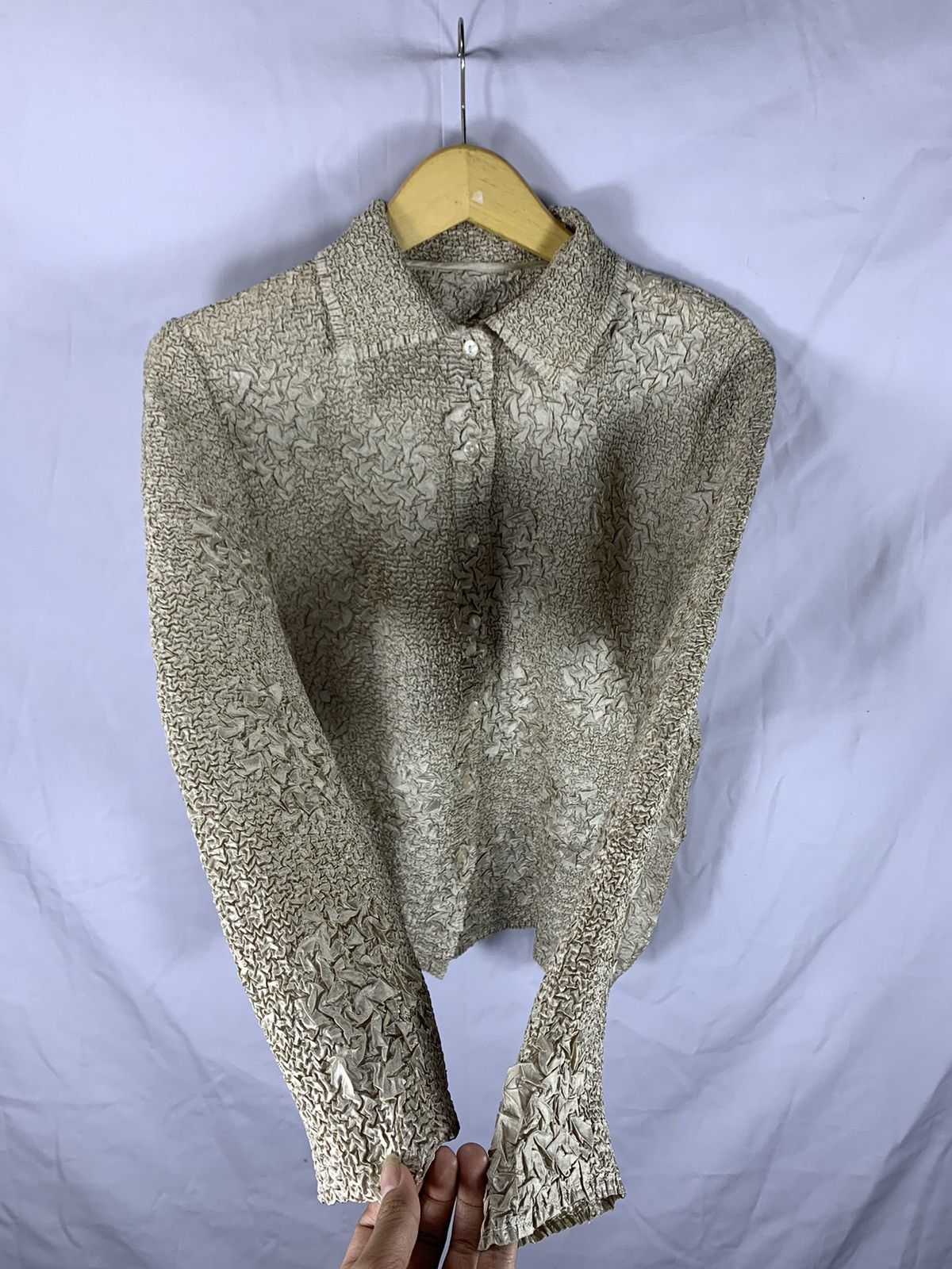 Issey Miyake × Japanese Brand × Yohji Yamamoto Japanese Undefined Pleated shirt issey style Size M / US 6-8 / IT 42-44 - 3 Thumbnail