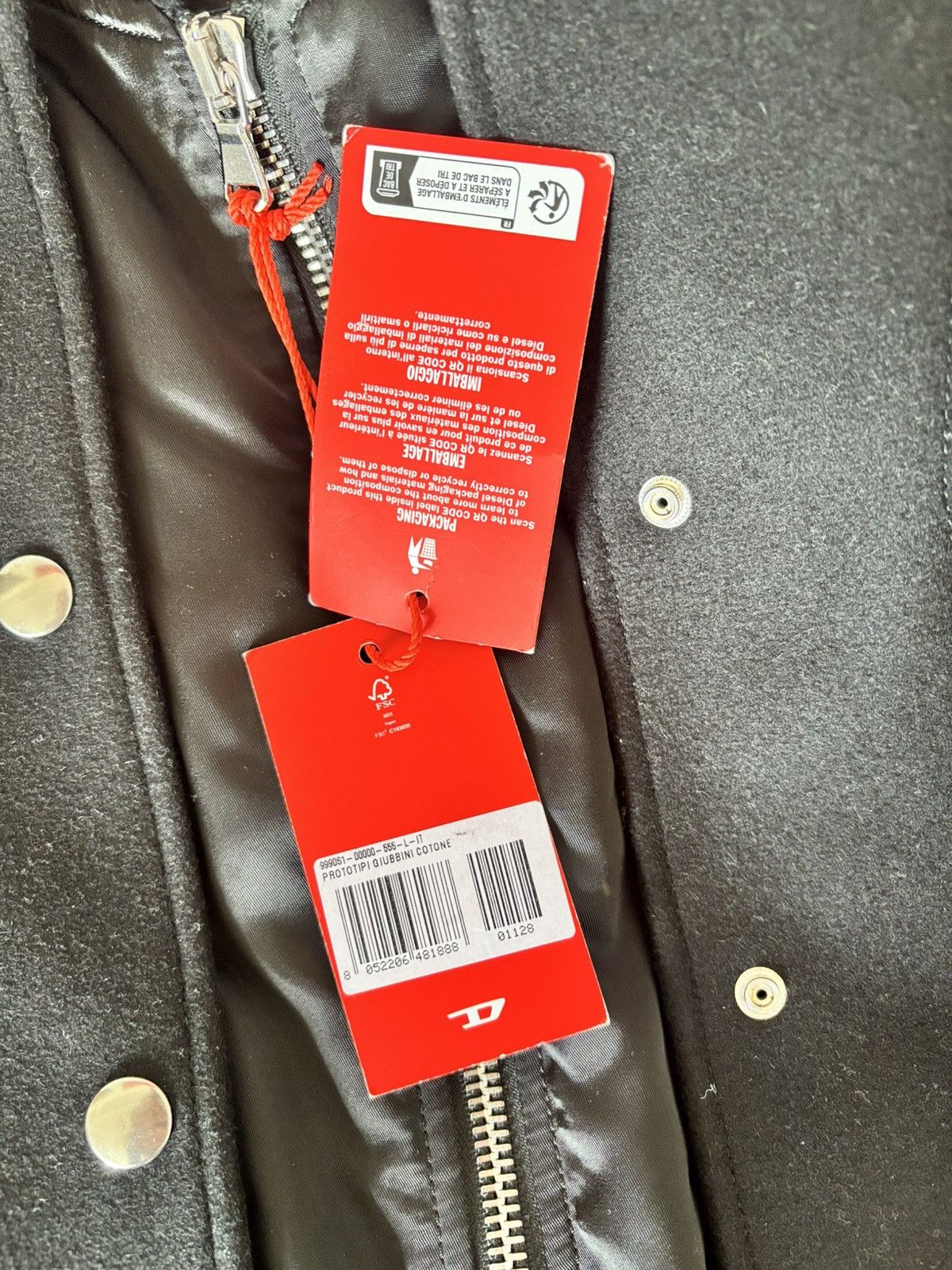 Diesel black gold bomber jacket wool nylon rare