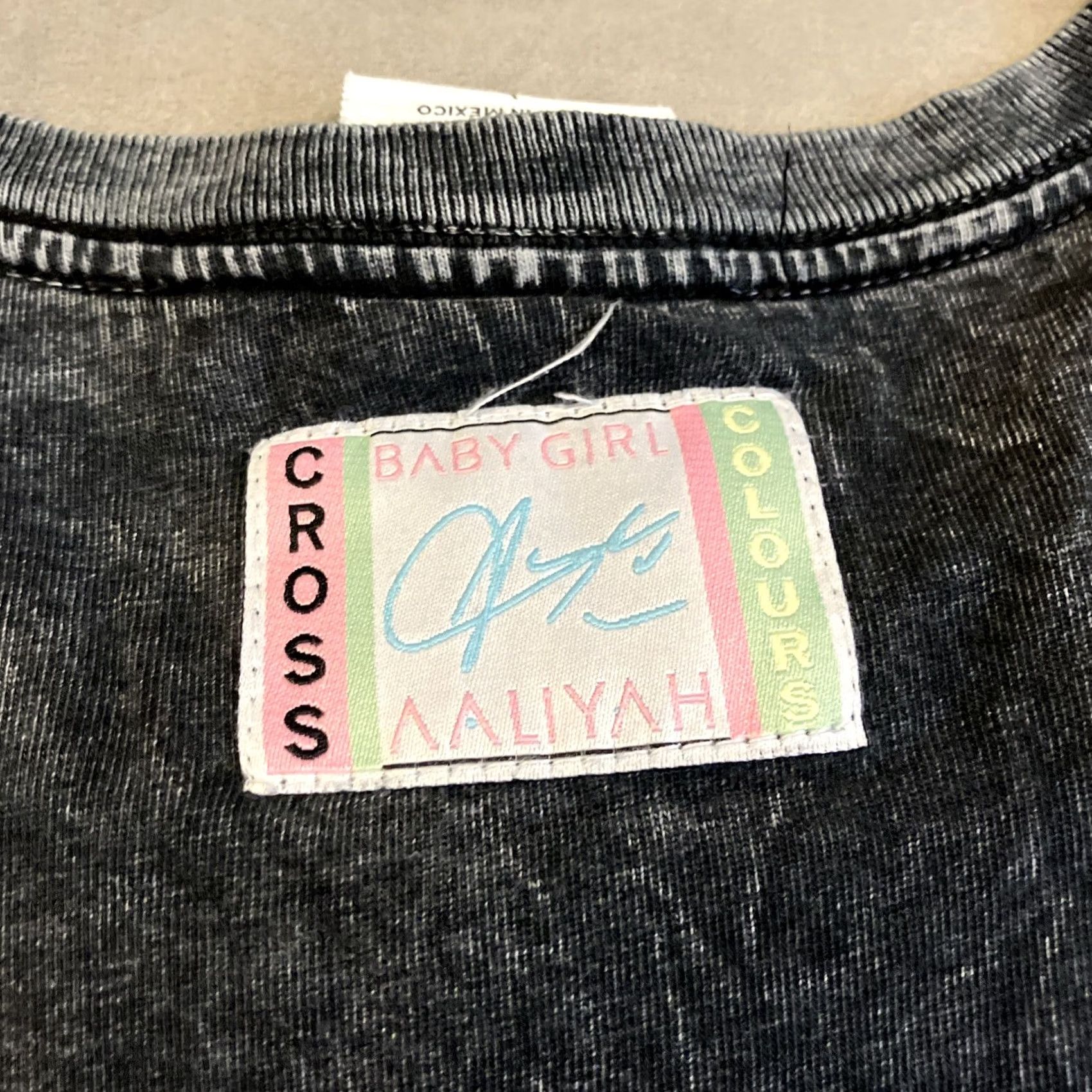 Vintage VINTAGE Cross Colours X Aaliyah Change Is Progress Acid Wash T Shirt L Black Men T-Shirt Size US L / EU 52-54 / 3 - 5 Thumbnail