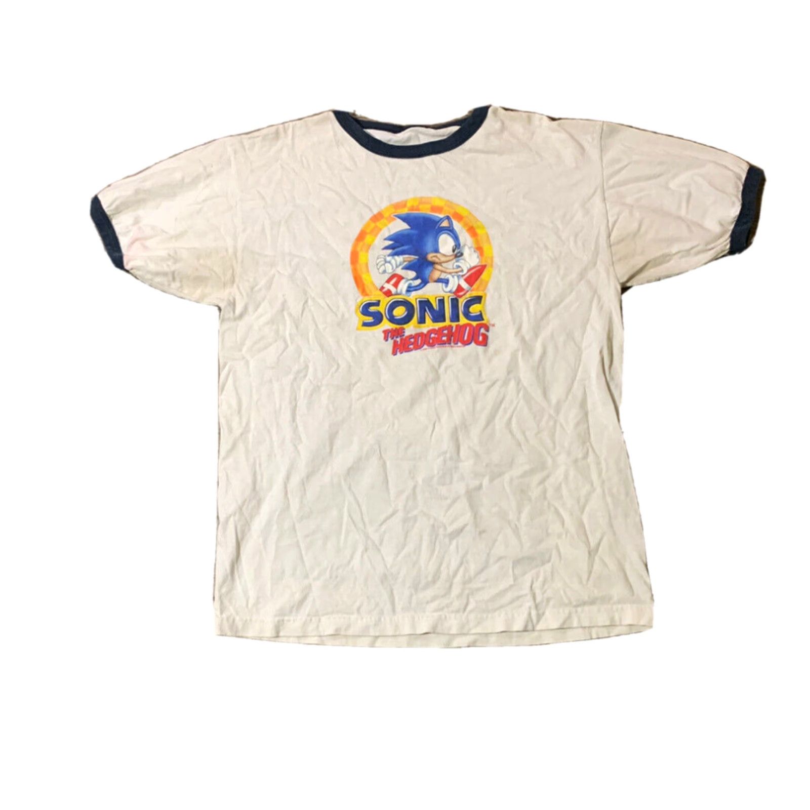 SEGA Sonic The Hedgehog Ringer T Shirt Mens Large Multicolor