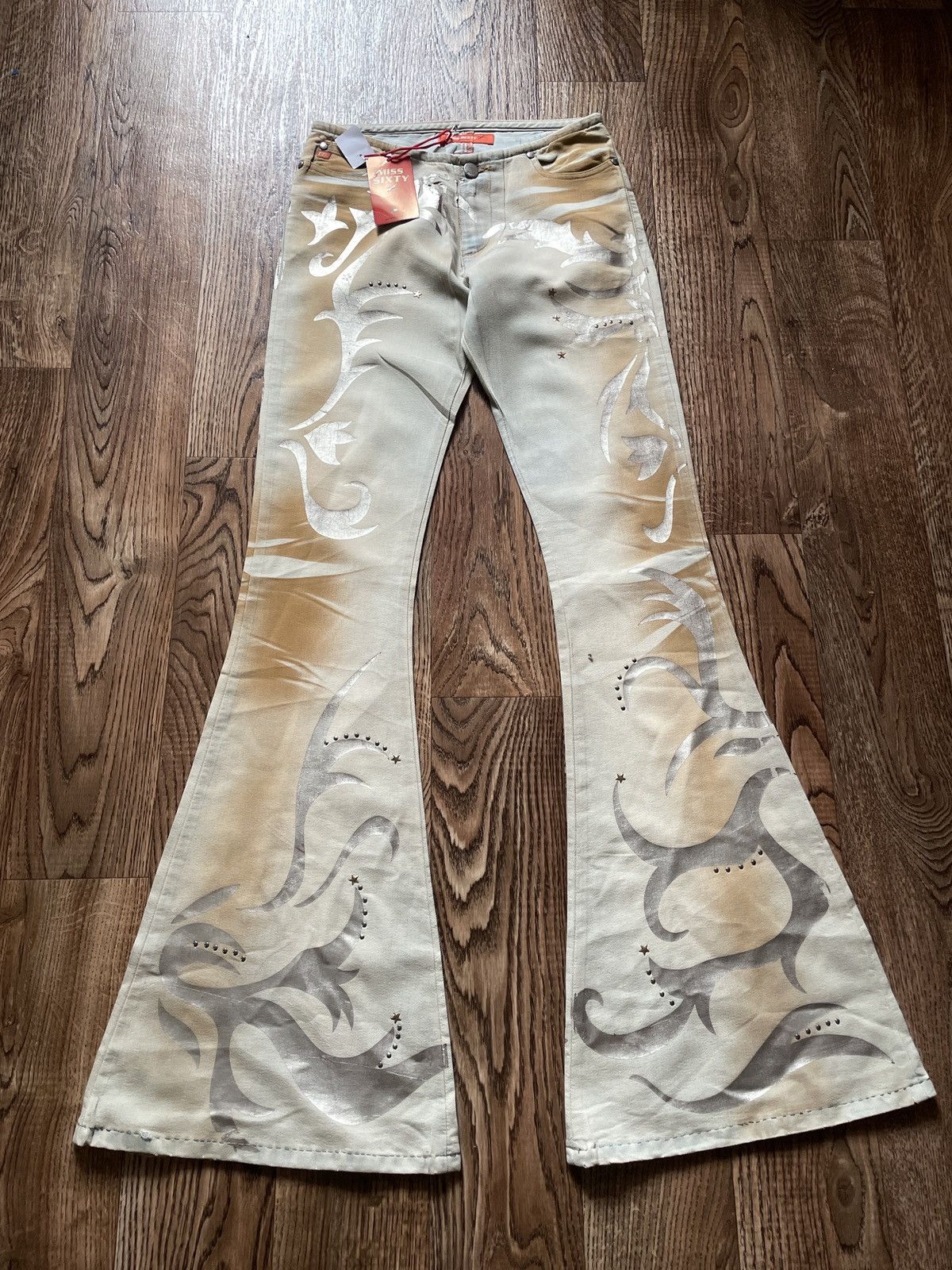 Miss Sixty Vintage Miss Sixty Jeans Flared Distressed 00s Low Rice Size 25" / US 0 / IT 36 - 1 Thumbnail