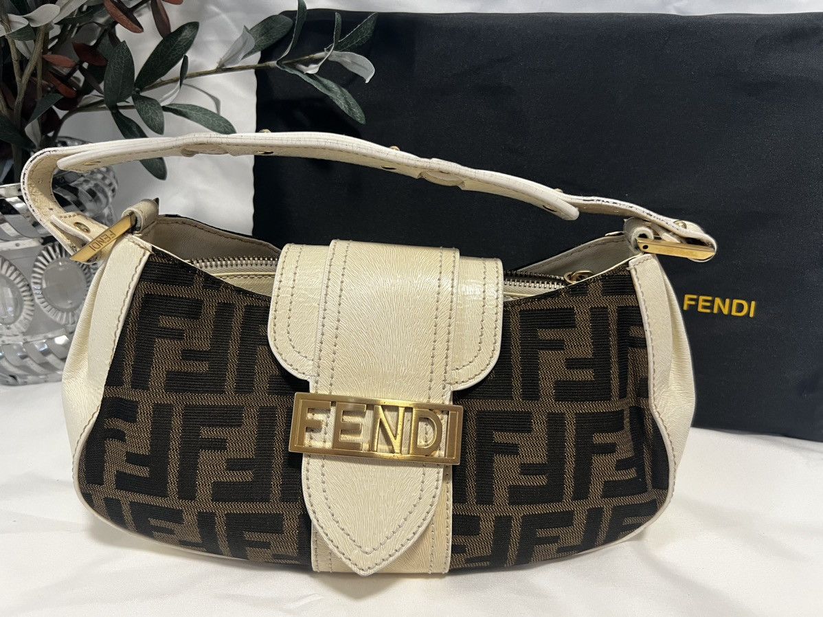 Fendi FENDI Baguette Vintage Mini Bag Leather and Canvas Grailed