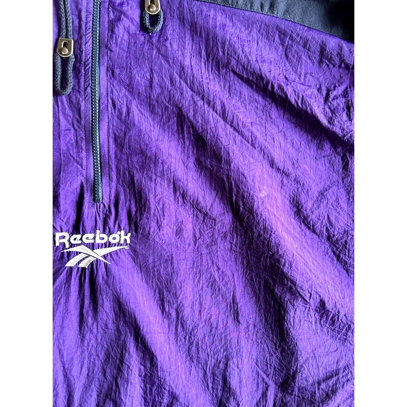 Reebok Reebok Men's Vintage Purple 1/2 Zip Hooded Windbreaker Puffy Jacket Large Y2K Size US L / EU 52-54 / 3 - 5 Thumbnail
