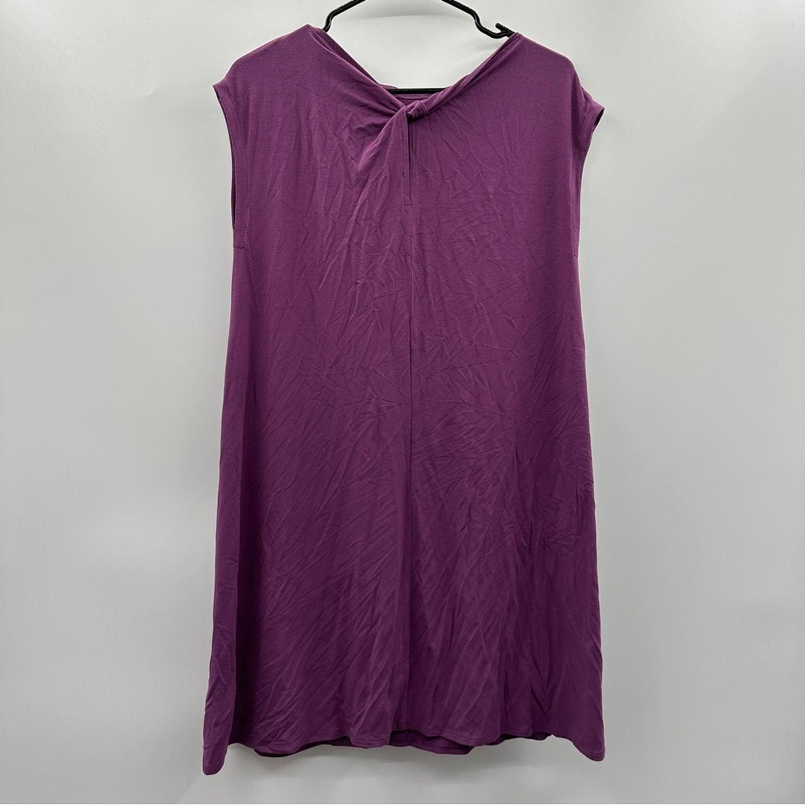 Eileen Fisher Eileen Fisher Purple Twist Back Shift Jersey Dress Size XS Size XS / US 0-2 / IT 36-38 - 6 Thumbnail