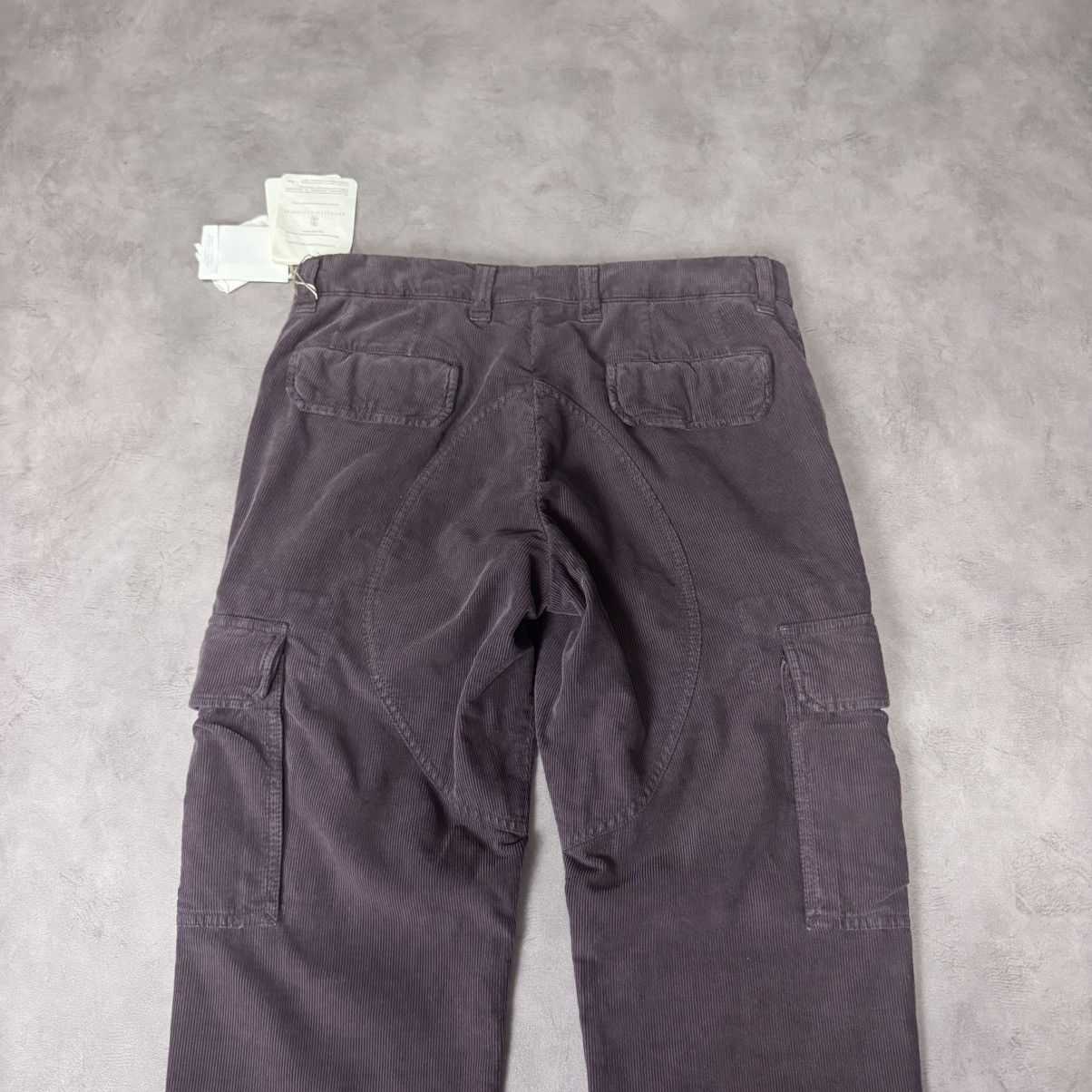 Brunello Cucinelli Brunello Cucinelli Men's Cargo Trousers Purple Size:48 Size US 31 - 4 Thumbnail