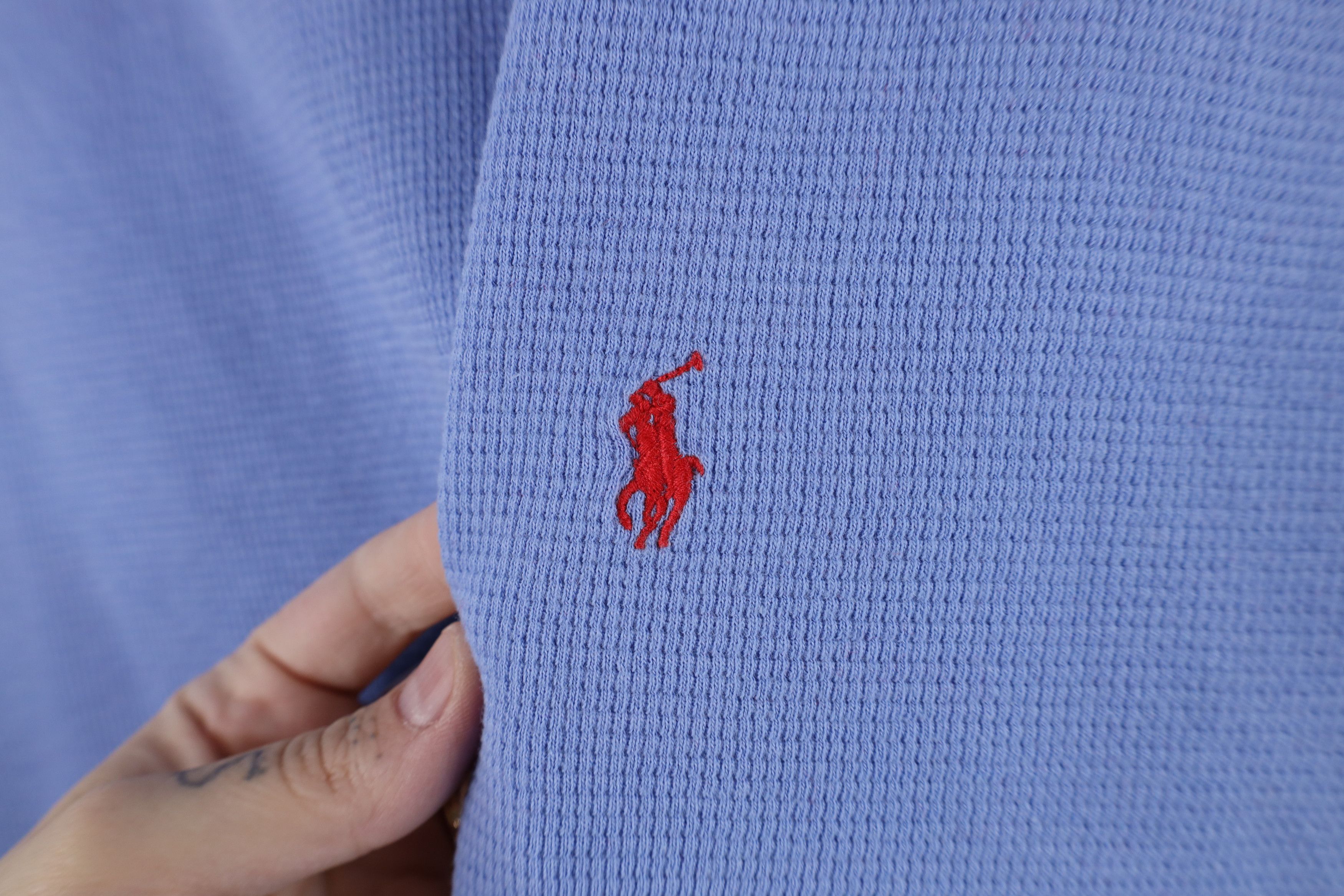 Ralph Lauren Vintage Ralph Lauren Waffle Knit Short Sleeve T-Shirt Blue Size US XL / EU 56 / 4 - 4 Thumbnail