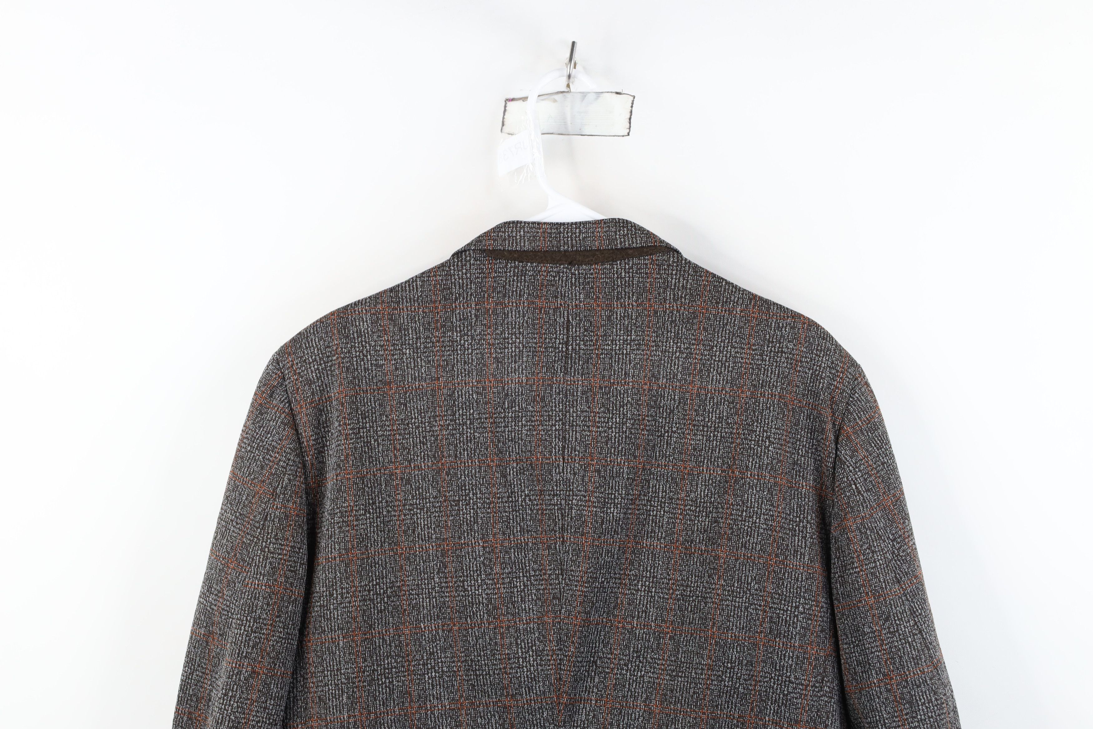 Vintage Vintage 70s Streetwear Plaid Knit Suit Coat Blazer Jacket Size US XL / EU 56 / 4 - 14 Thumbnail
