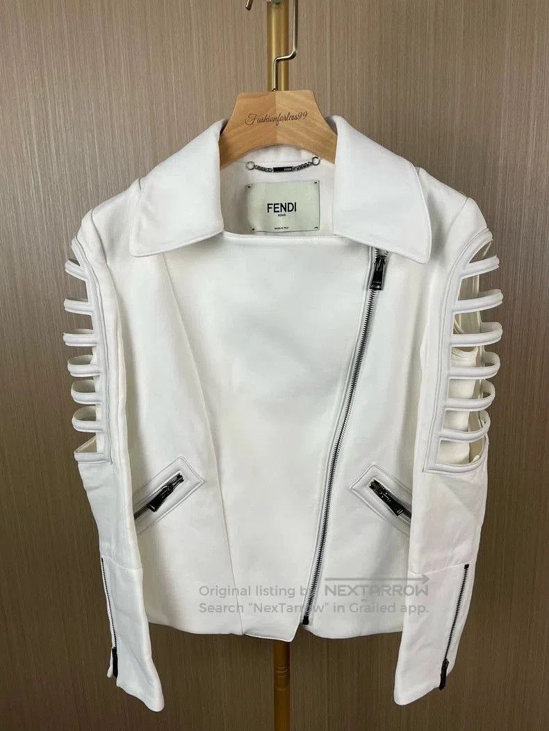 Fendi Fendi White Runway Leather Jacket. Size US S / EU 44-46 / 1 - 1 Thumbnail