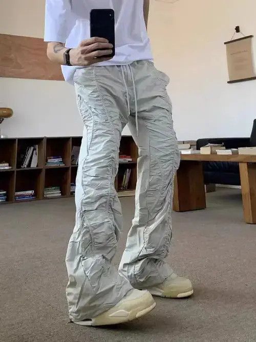 Japanese Brand × Jean High street vibe pleated micro-flare casual trousers Size US 32 / EU 48 - 1 Thumbnail