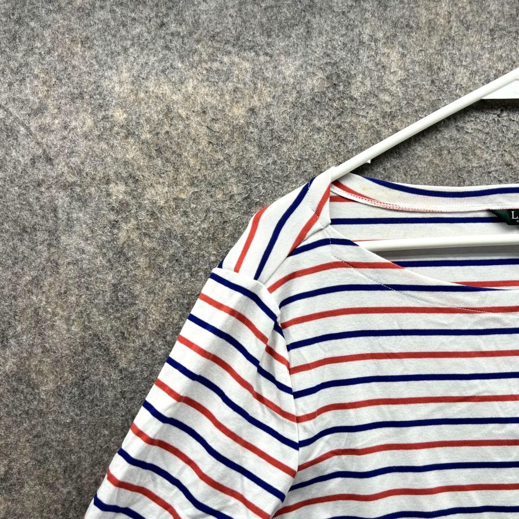 Ralph Lauren Lauren Ralph Lauren Shirt Women 2X White Striped Round Neck Casual Shirt Womens 2X White Striped Casual Vintage No Size XXL / US 16-18 / IT 52-54 - 3 Thumbnail