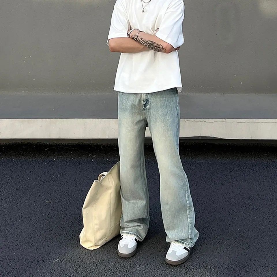 Japanese Brand × Vintage Wide Leg Jeans Men Simple Baggy Y2k Size US 33 - 4 Thumbnail