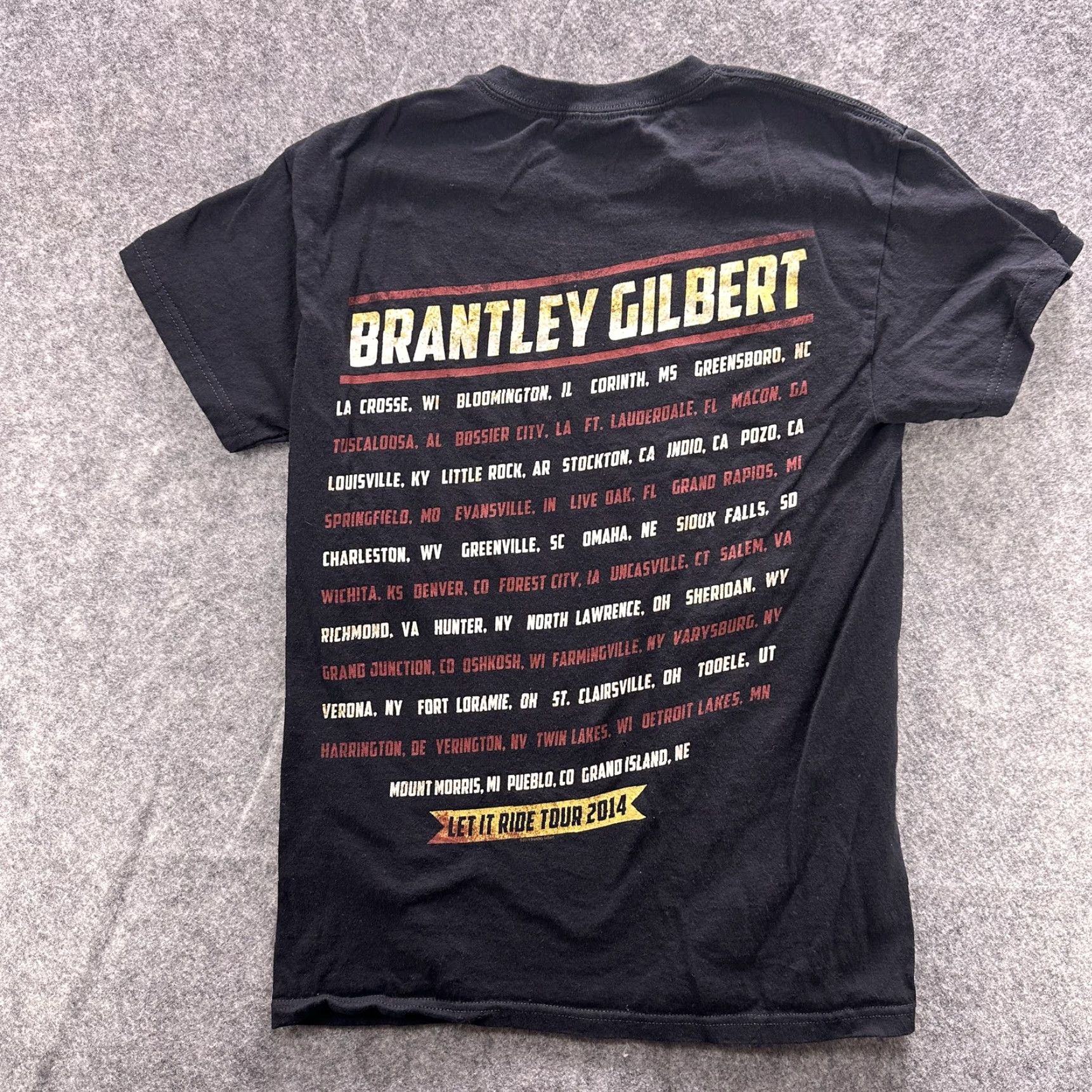 Anvil VINTAGE Brantley Gilbert Shirt Mens Small Let It Ride Tour 2014 Motorcycle Band Tee Size US S / EU 44-46 / 1 - 7 Thumbnail