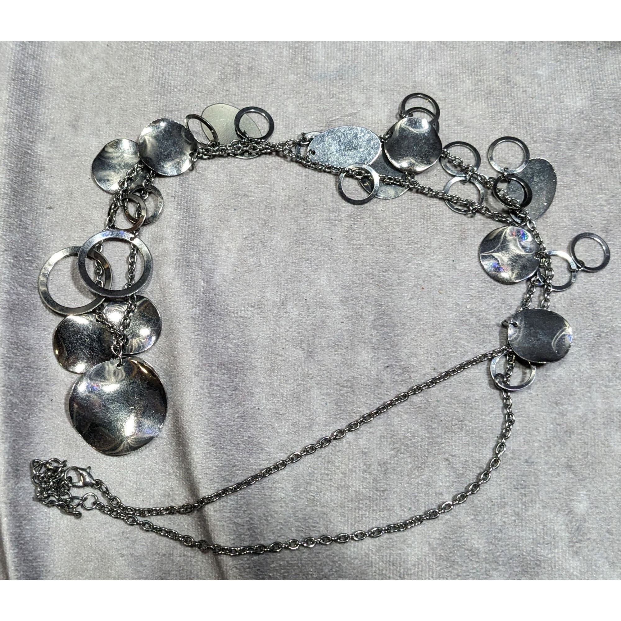 Other Jingling Disc And Open Circle Charm Silver Tone Necklace Size ONE SIZE - 7 Thumbnail