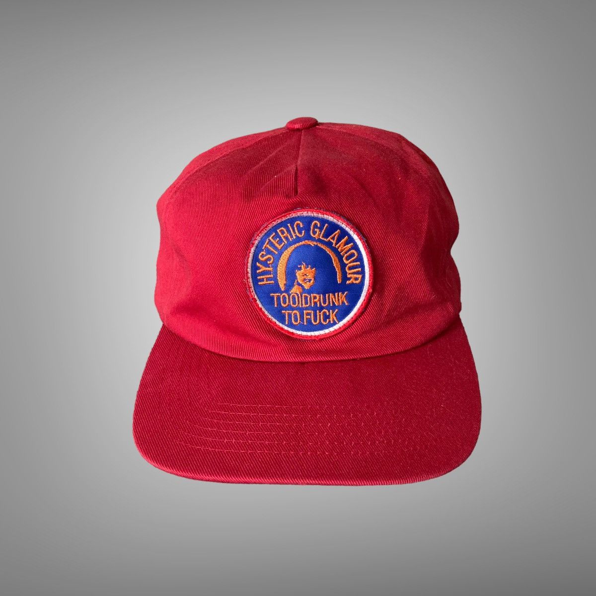 image of Hysteric Glamour Too Drunk To Fuck Hat in Red, Men's