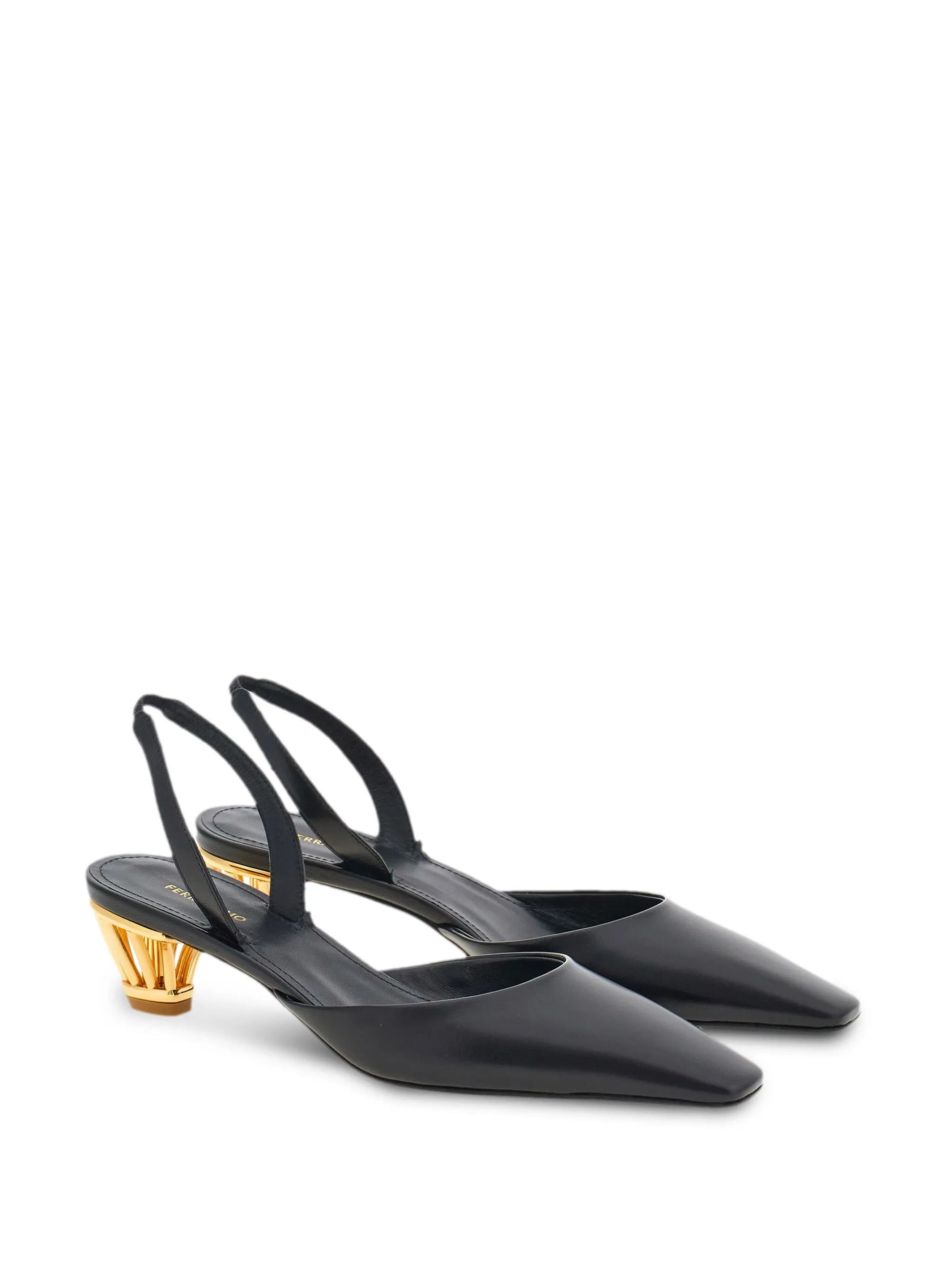 Salvatore Ferragamo o1s1rm0126 Cage-heel Slingback Pumps in Black Size US 8 / IT 38 - 2 Thumbnail