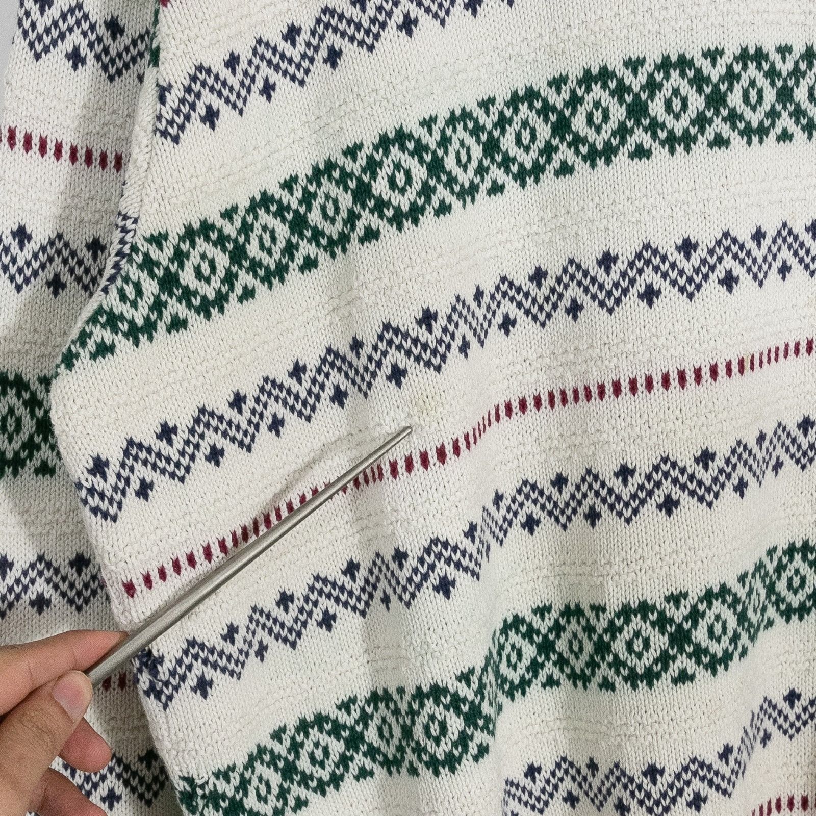 American Eagle Outfitters Vintage American Eagle Fair Isle Cotton Sweater Mens Large Size US L / EU 52-54 / 3 - 3 Thumbnail