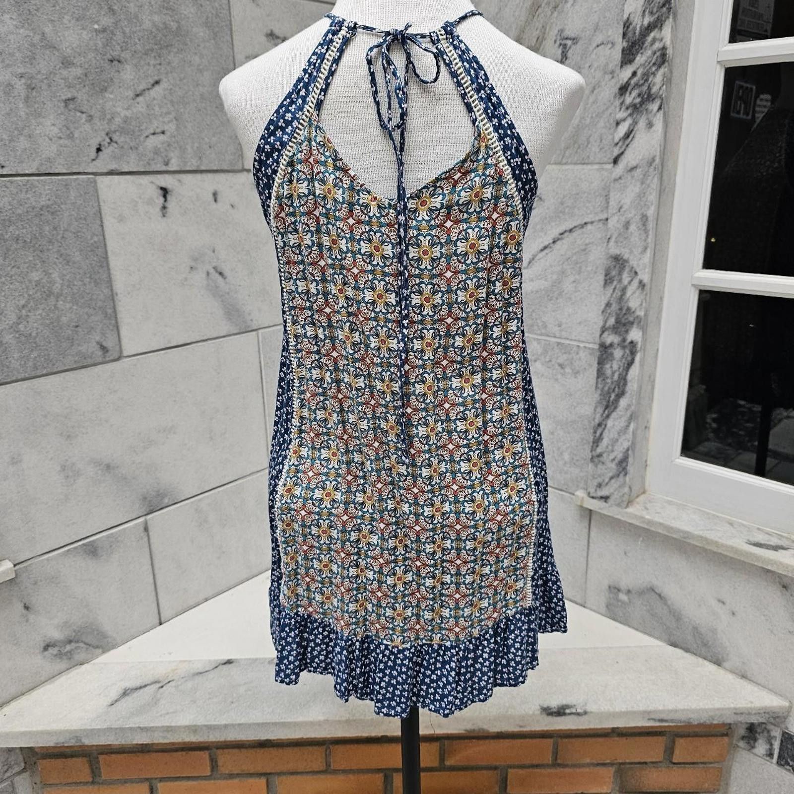 Designer Umgee U.S.A. Women's Floral Print Halter Dress Size S / US 4 / IT 40 - 6 Thumbnail