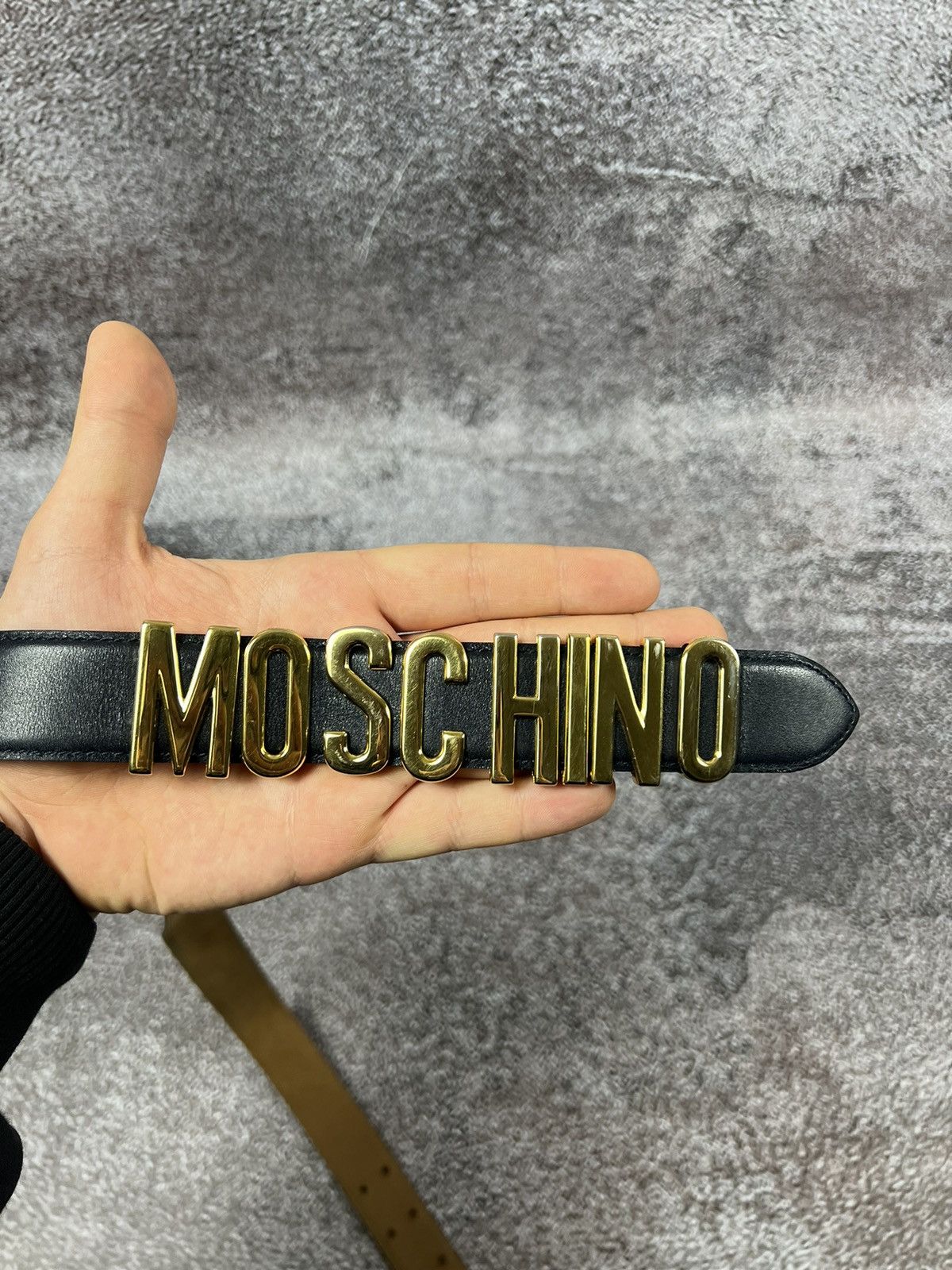 Designer × Moschino × Vintage Rare‼️ 90s Moschino italy by Redwall Lettered icon gold belt Size ONE SIZE - 9 Thumbnail